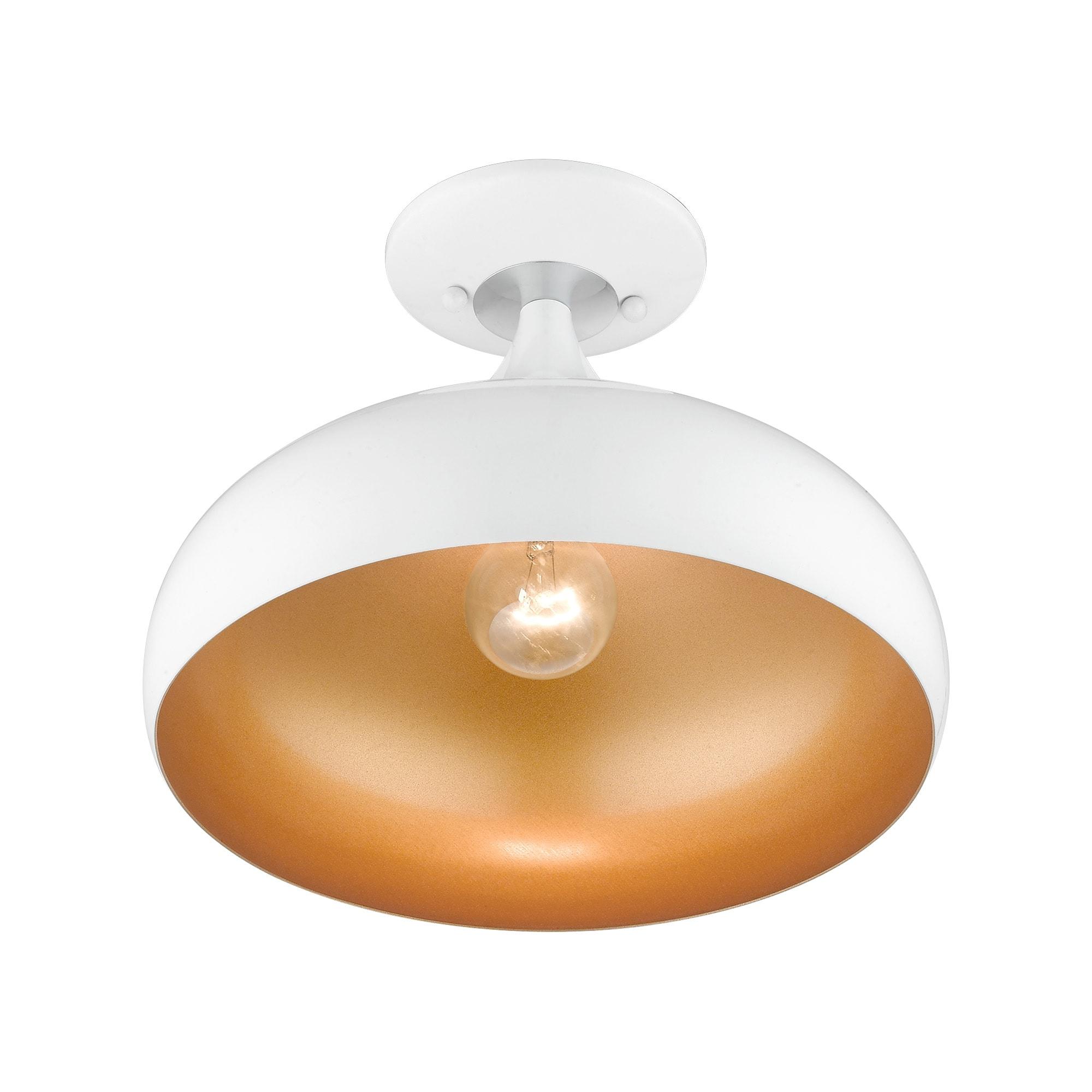 Livex Lighting Amador 1 - Light Semi-Flush Mount in  Shiny White