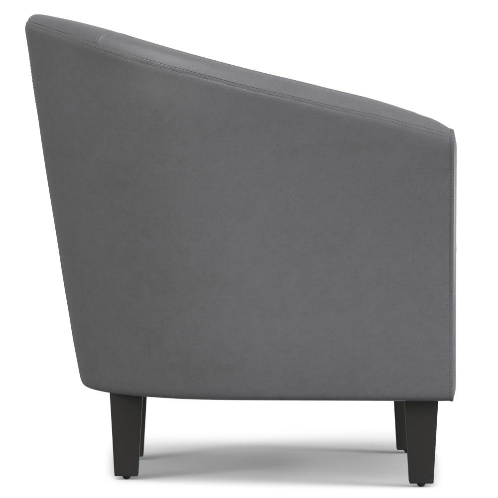Simpli Home Austin 30"W Upholstered Vegan Faux Leather Contemporary Tub Accent Chair with High Arms and Deep Seat