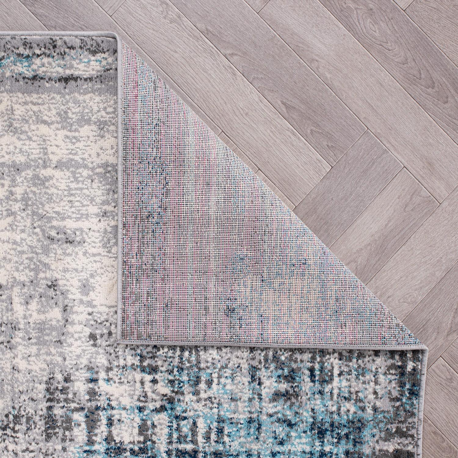 World Rug Gallery Dublin Contemporary Abstract Area Rug - Blue 2'x3':  Stain & Fade-Resistant,  Low Pile,  Indoor Use