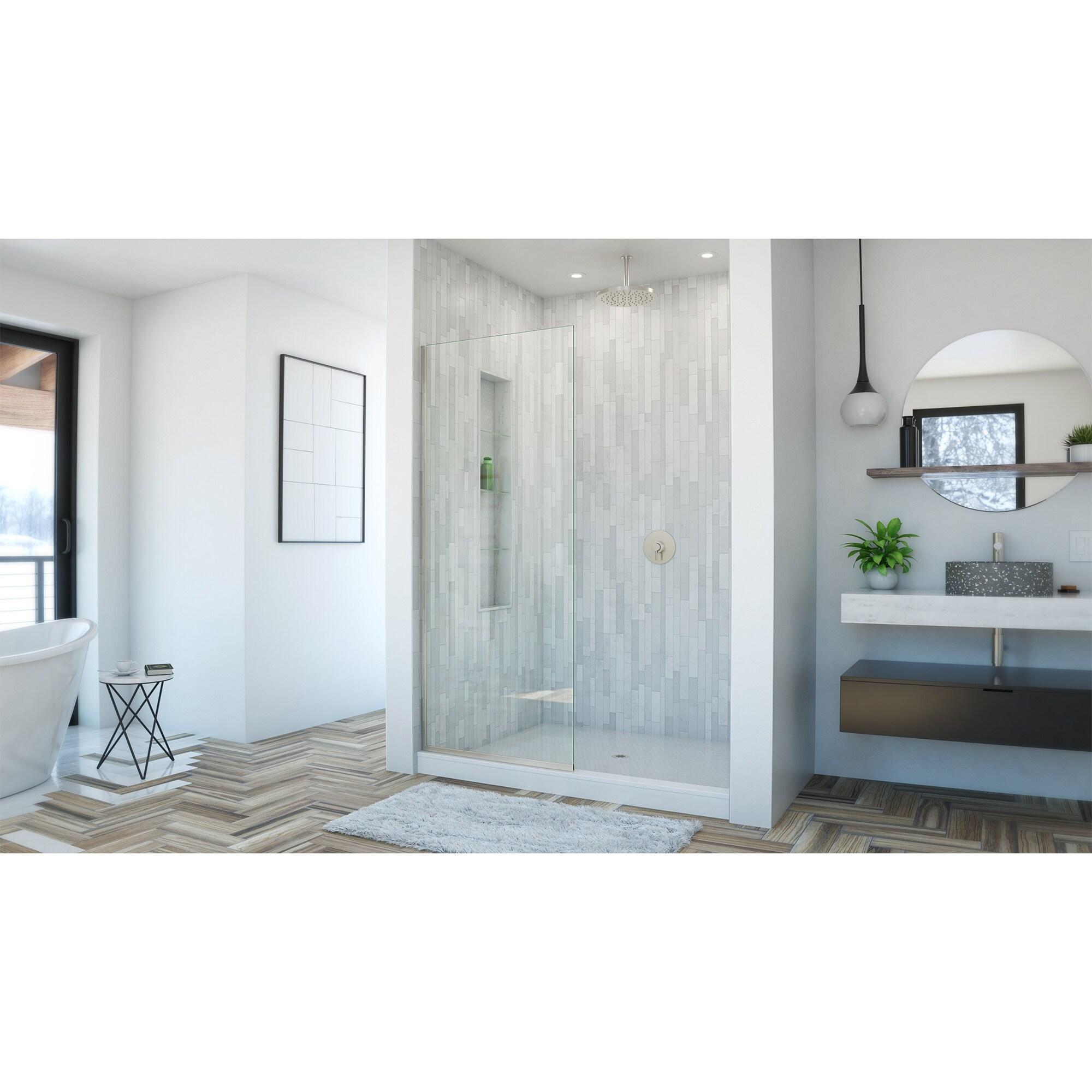 Linea 34" W x 72" H Frameless Fixed Glass Panel