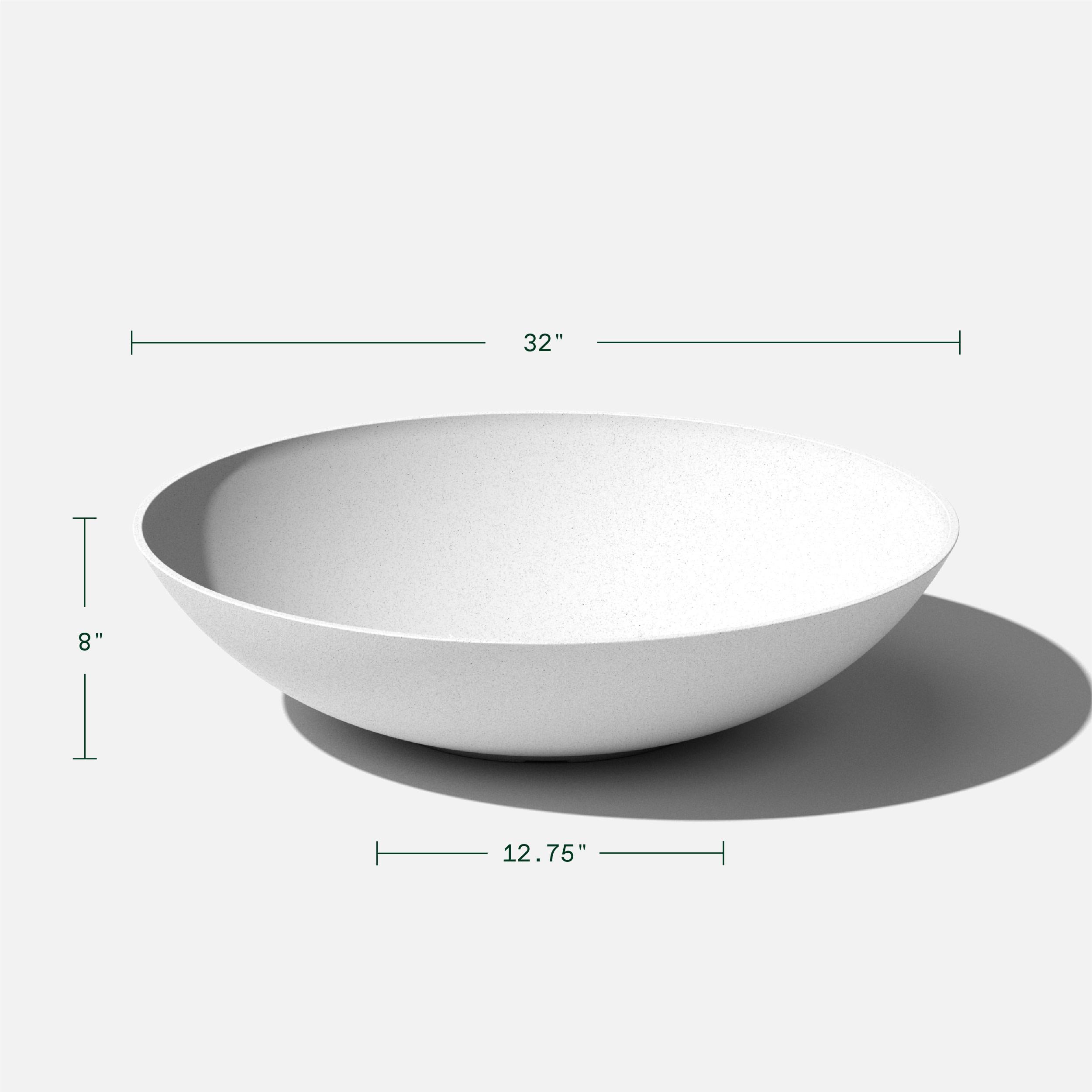 Veradek Mason Series Lane Bowl 32" Plastic-Stone Planter 2-Pack White
