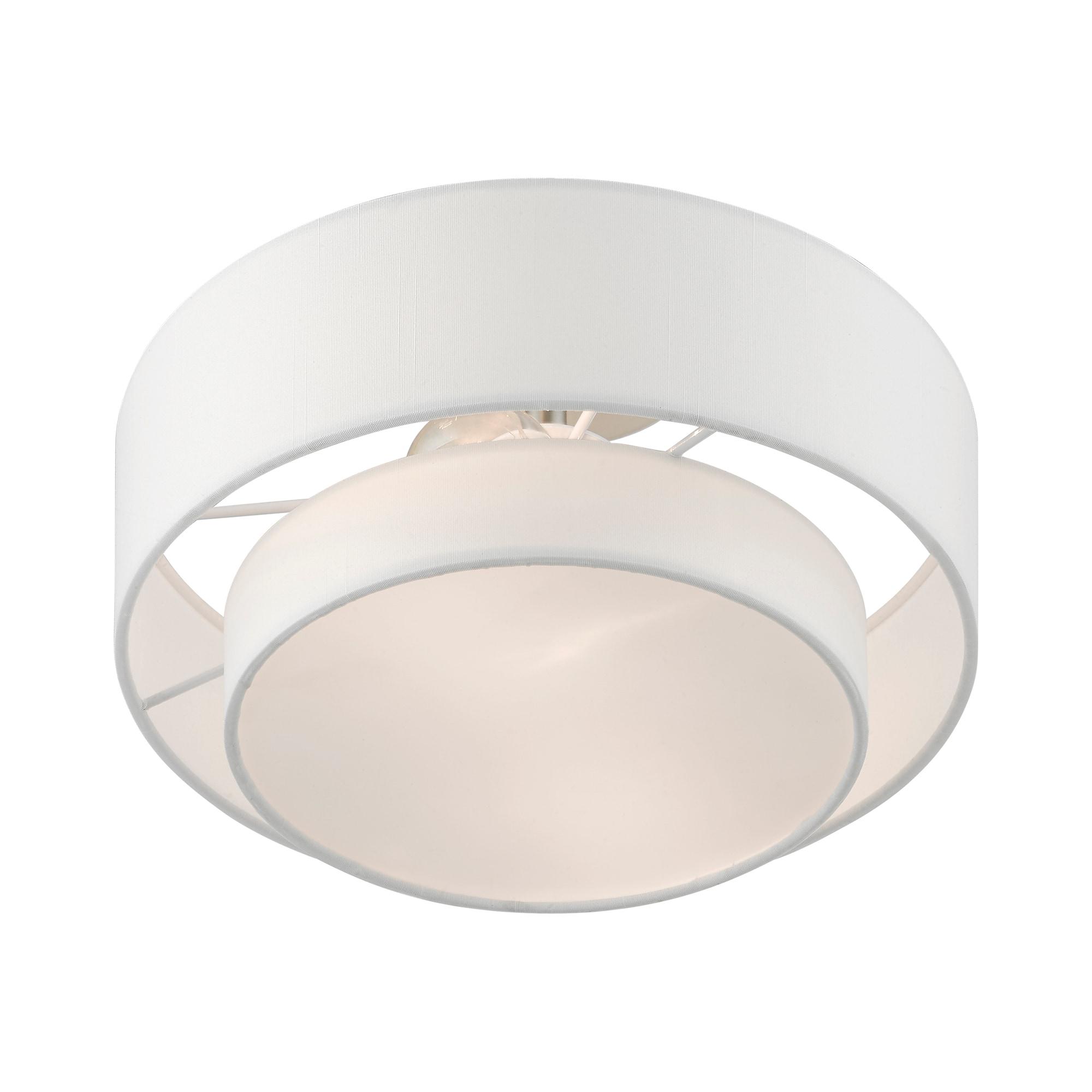 Livex Lighting Meridian 2 - Light Semi-Flush Mount in  Brushed Nickel