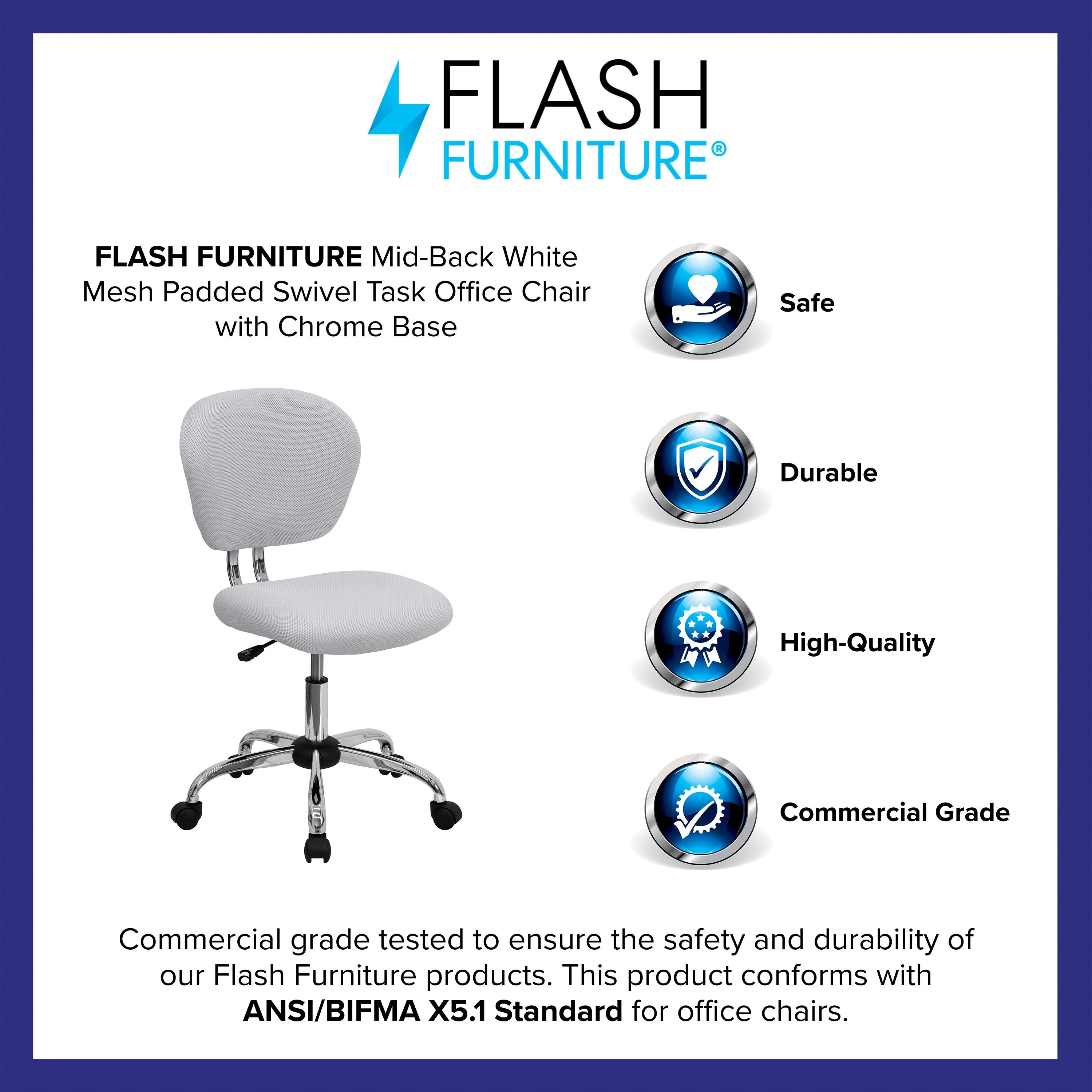 Flash Furniture Beverly Mid-Back Swivel Mesh Office Chair with Padded Seat by Flash Furniture | Wayfair