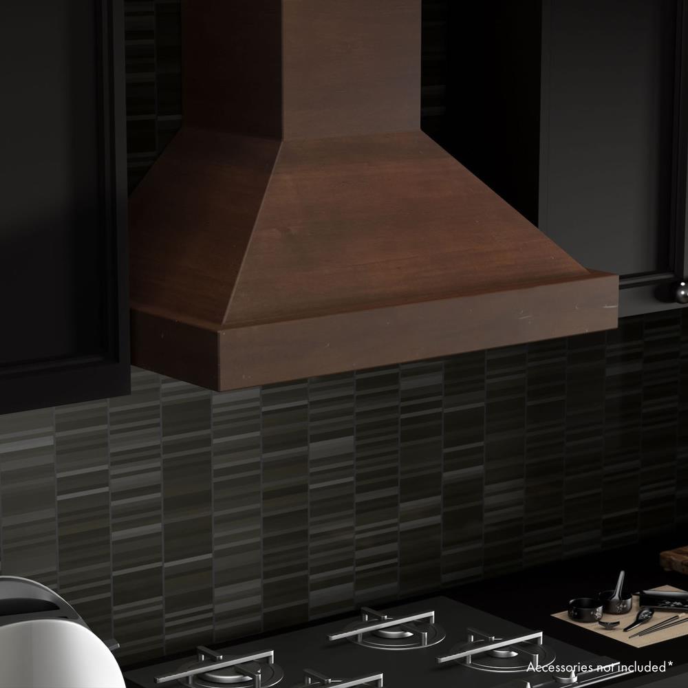 ZLINE 36" Convertible Vent Wooden Wall Mount Range Hood in Walnut