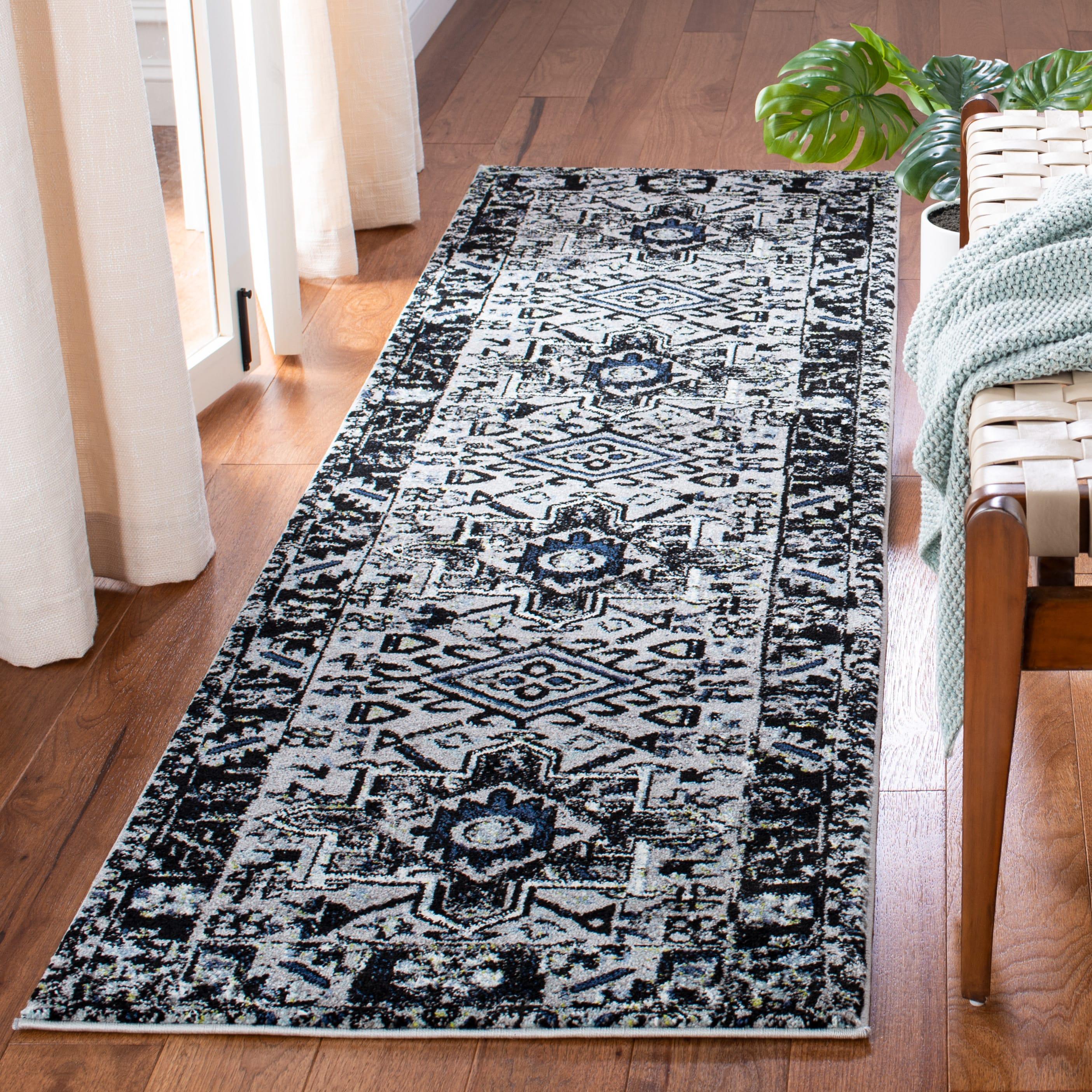 Vintage Hamadan VTH211 Power Loomed Runner Rug - Light Grey/Dark Grey - 2'3"x8' - Safavieh.