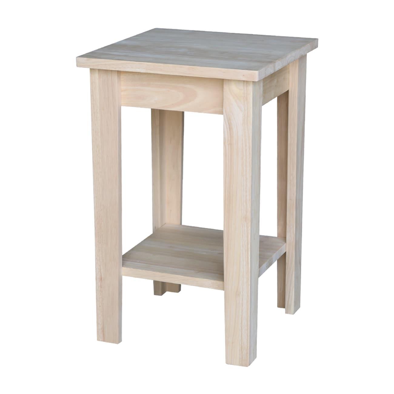 Solid Wood Shaker Plant Stand Unfinished - International Concepts