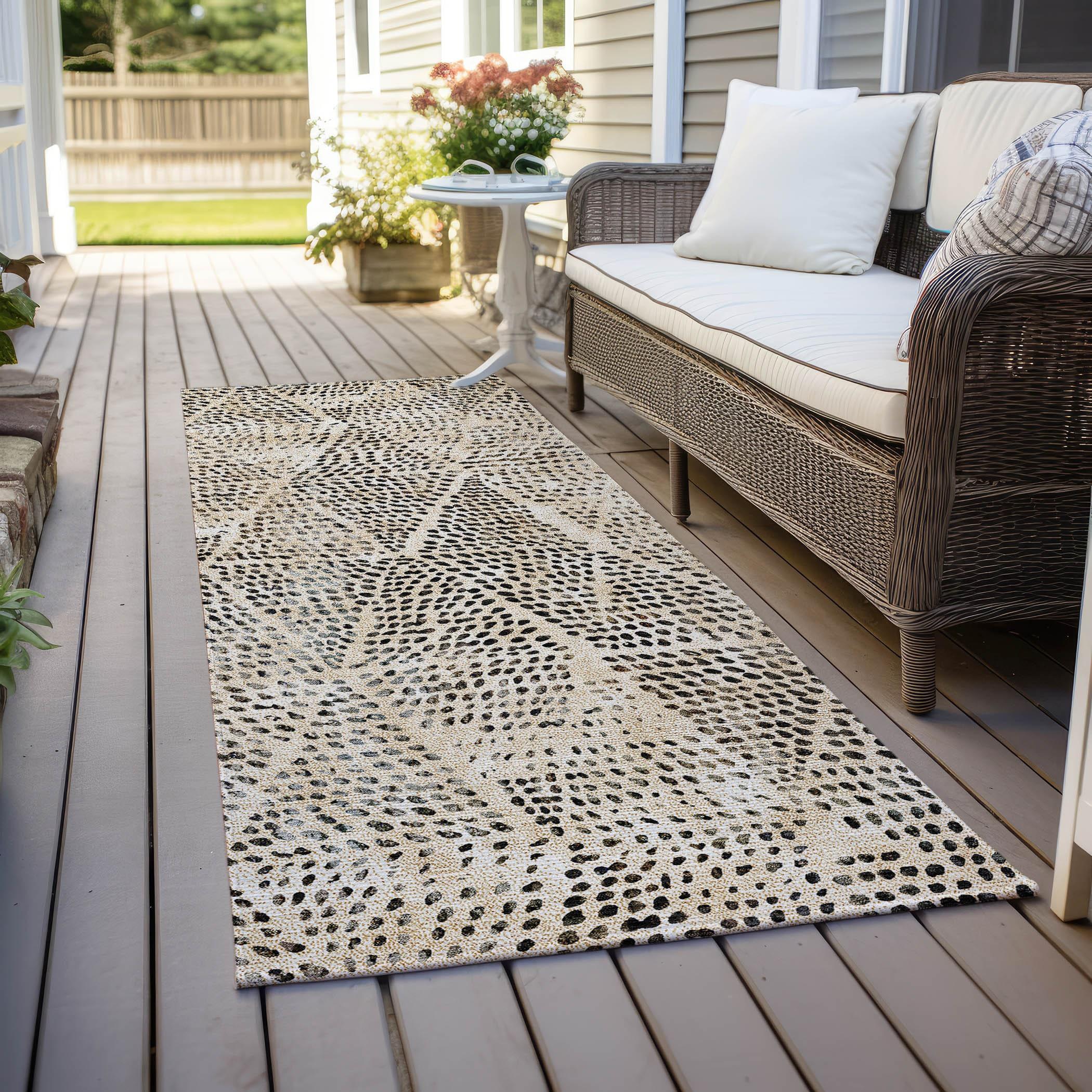 Addison Rugs Chantille Indoor/Outdoor Transitional Diamond Beige Washable Runner Rug, 2'3" x 7'6"
