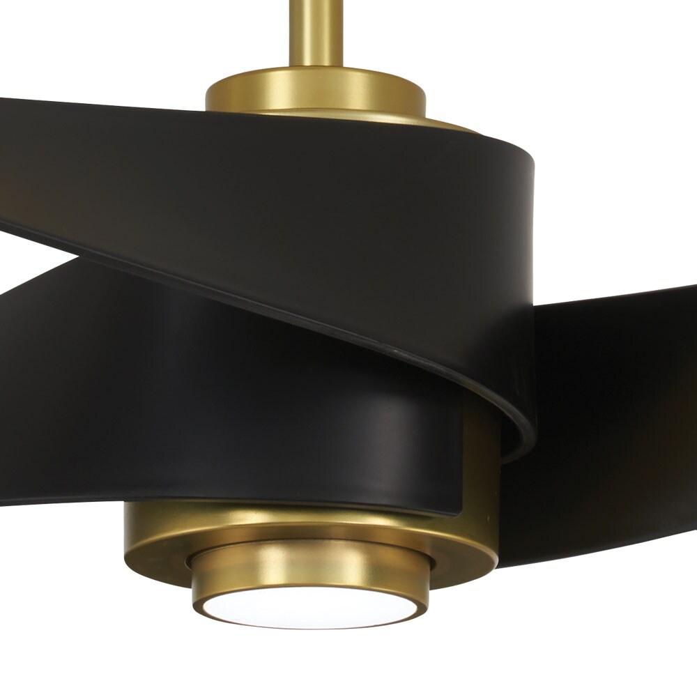 64" Minka Aire Modern Indoor Ceiling Fan with LED Light Remote Control Soft Brass Matte Black for Living Room Kitchen Bedroom Home