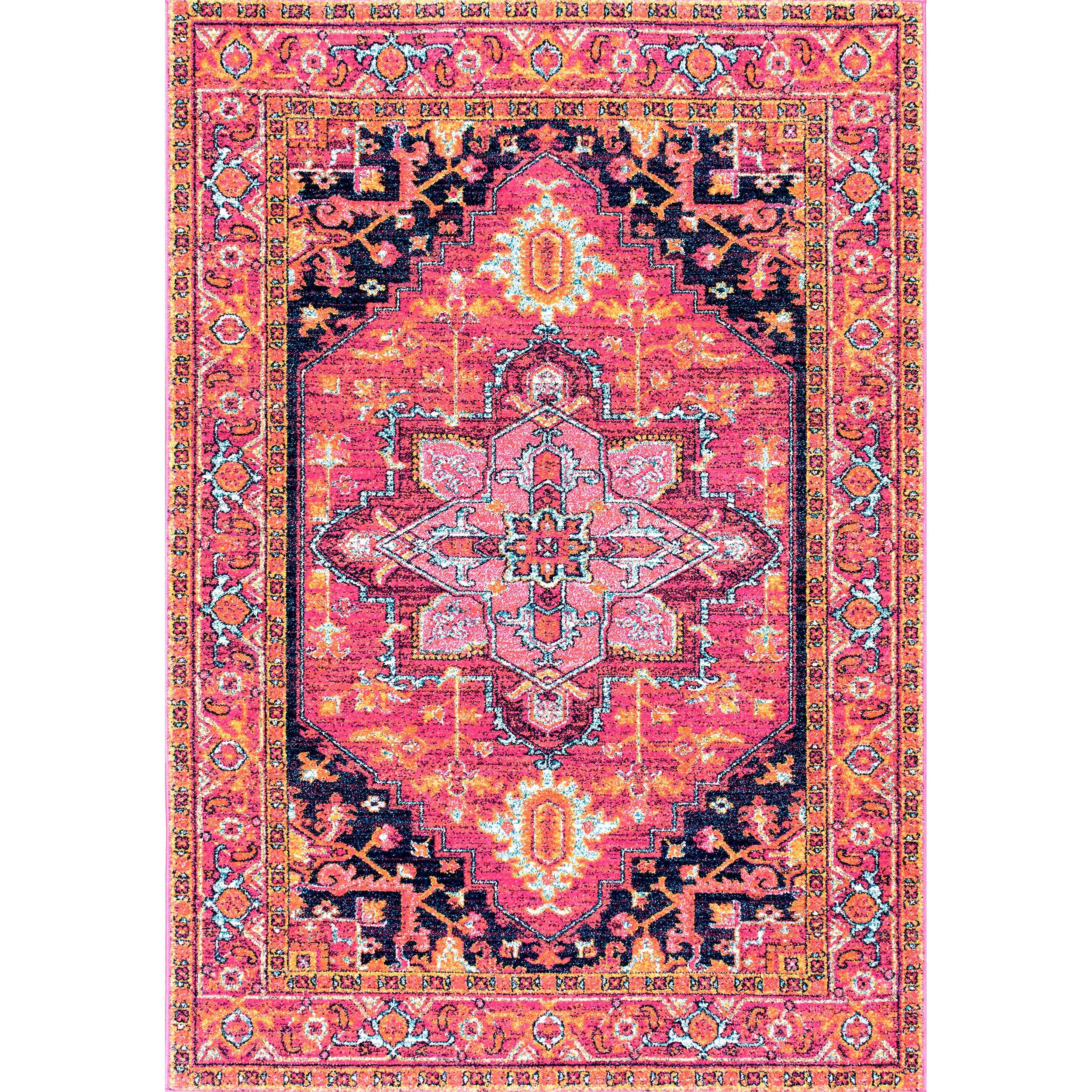 4'x6' Vintage Jaclyn Medallion Area Rug Pink- nuLOOM