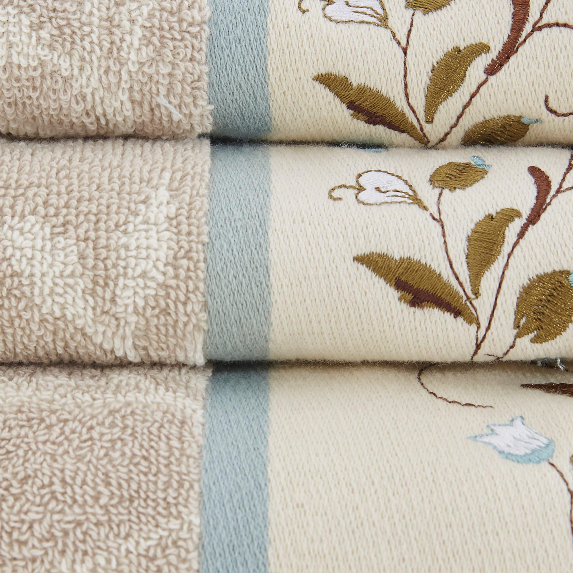 Madison Park Raheem Embroidered Cotton Jacquard Towel Set (Set of 6)