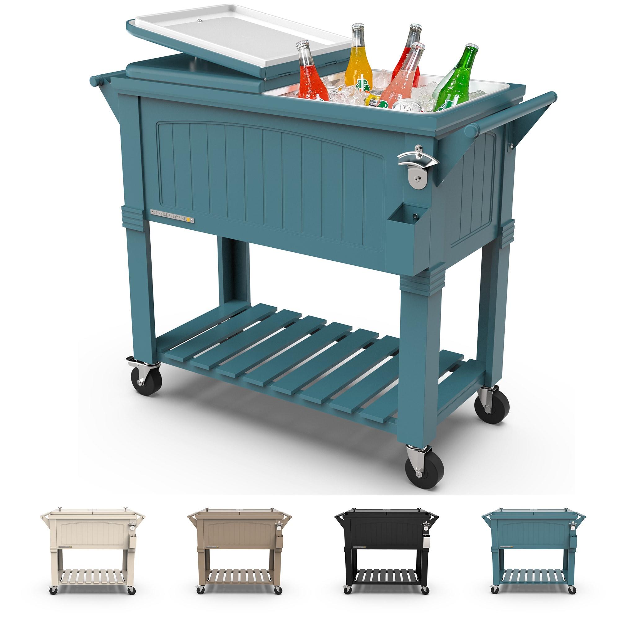 Permasteel 80 Qt. Furniture Style Rolling Patio Cooler