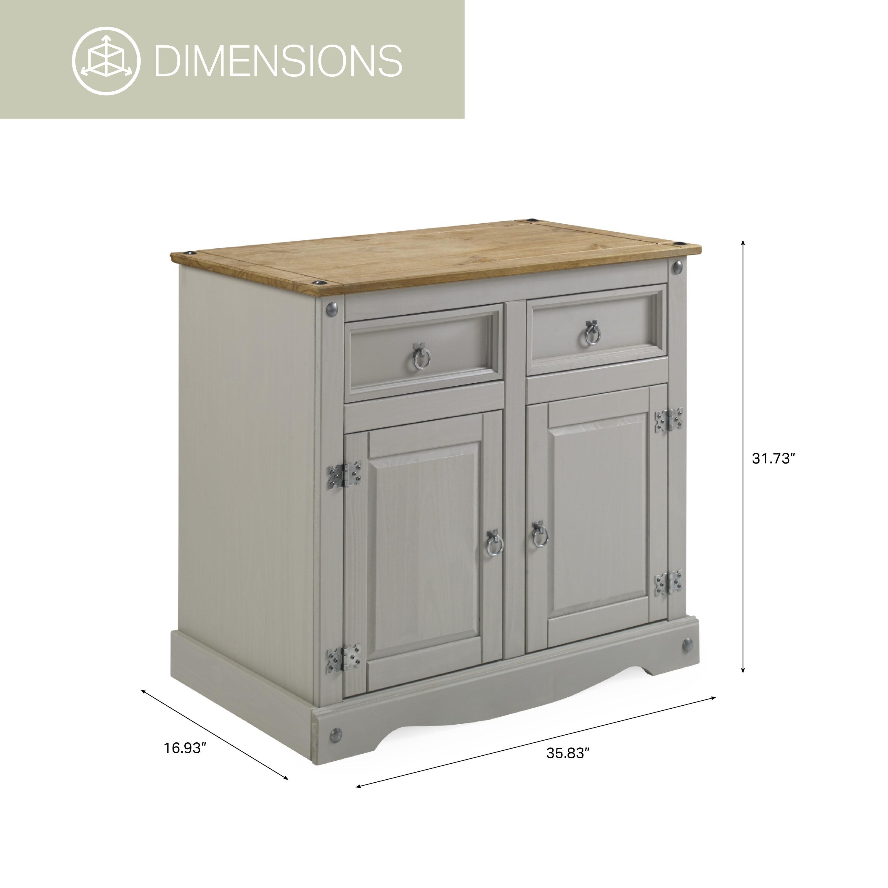 Wood Buffet Sideboard 1 Door 4 Drawers Corona Gray | Furniture Dash