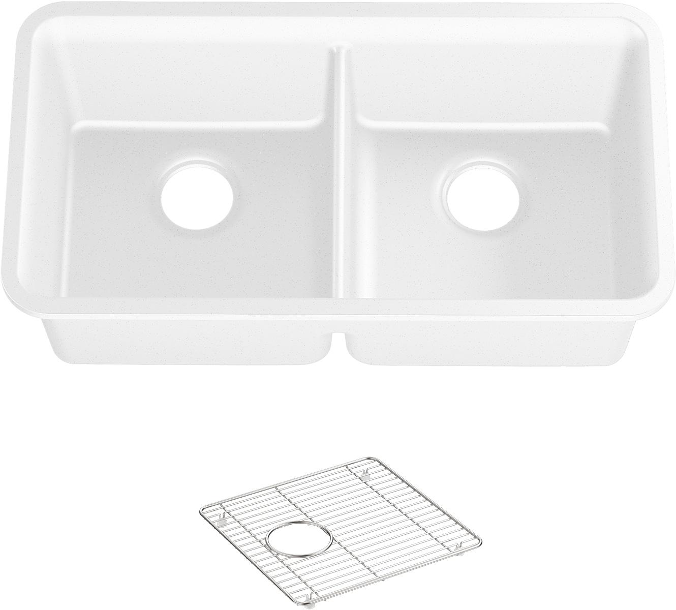 Cairn® 34" L x 18" W Under-Mount Double-Equal Kitchen Sink