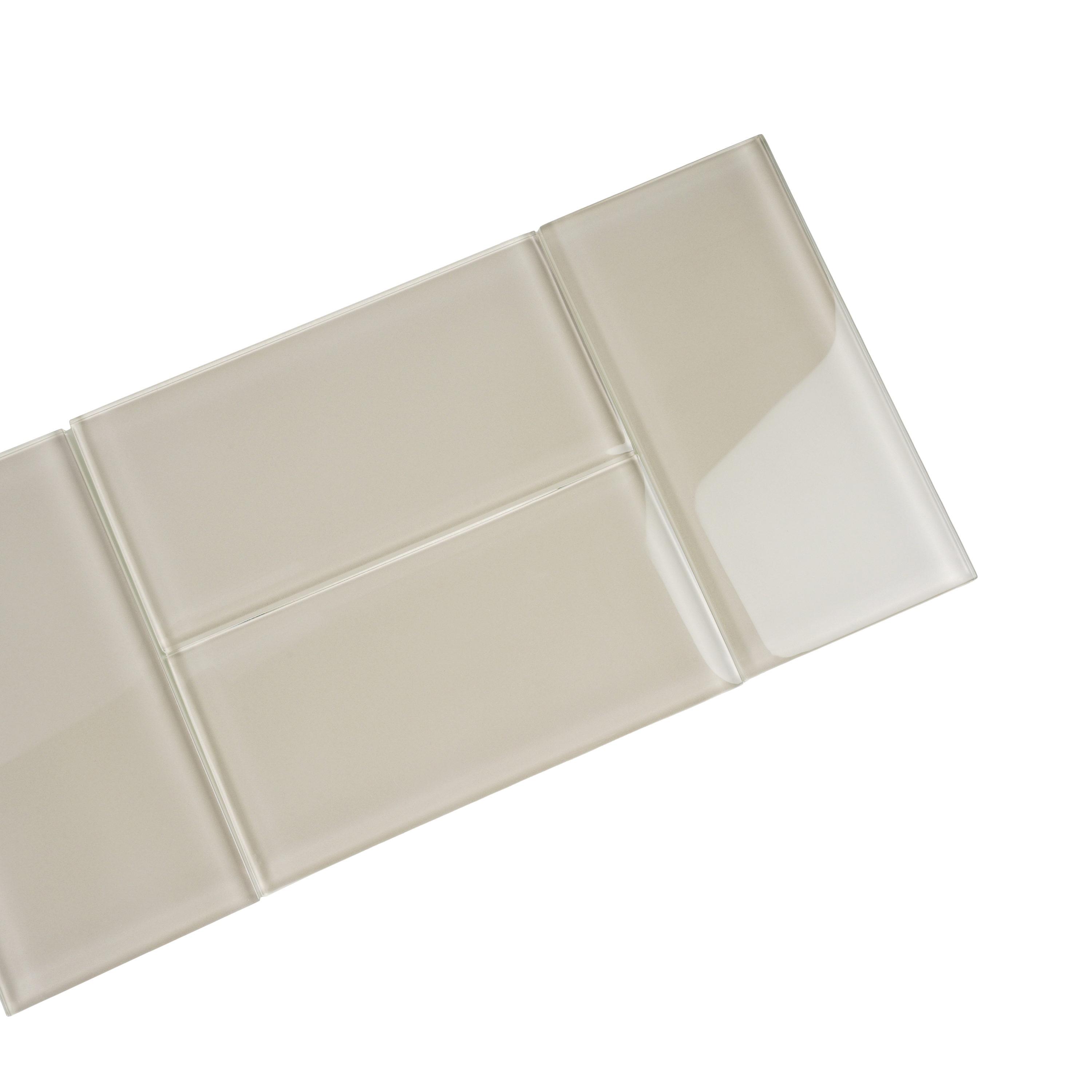 40 pack Lace White 3 in. x 6 in. Polished Glass Subway Wall Tile (5 sq. ft./Case)