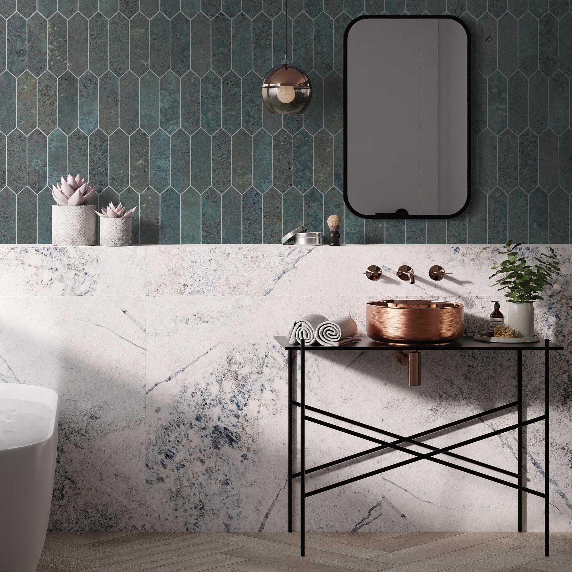 12" x 11.22" Stone Composite Peel & Stick Mosaic Tile
