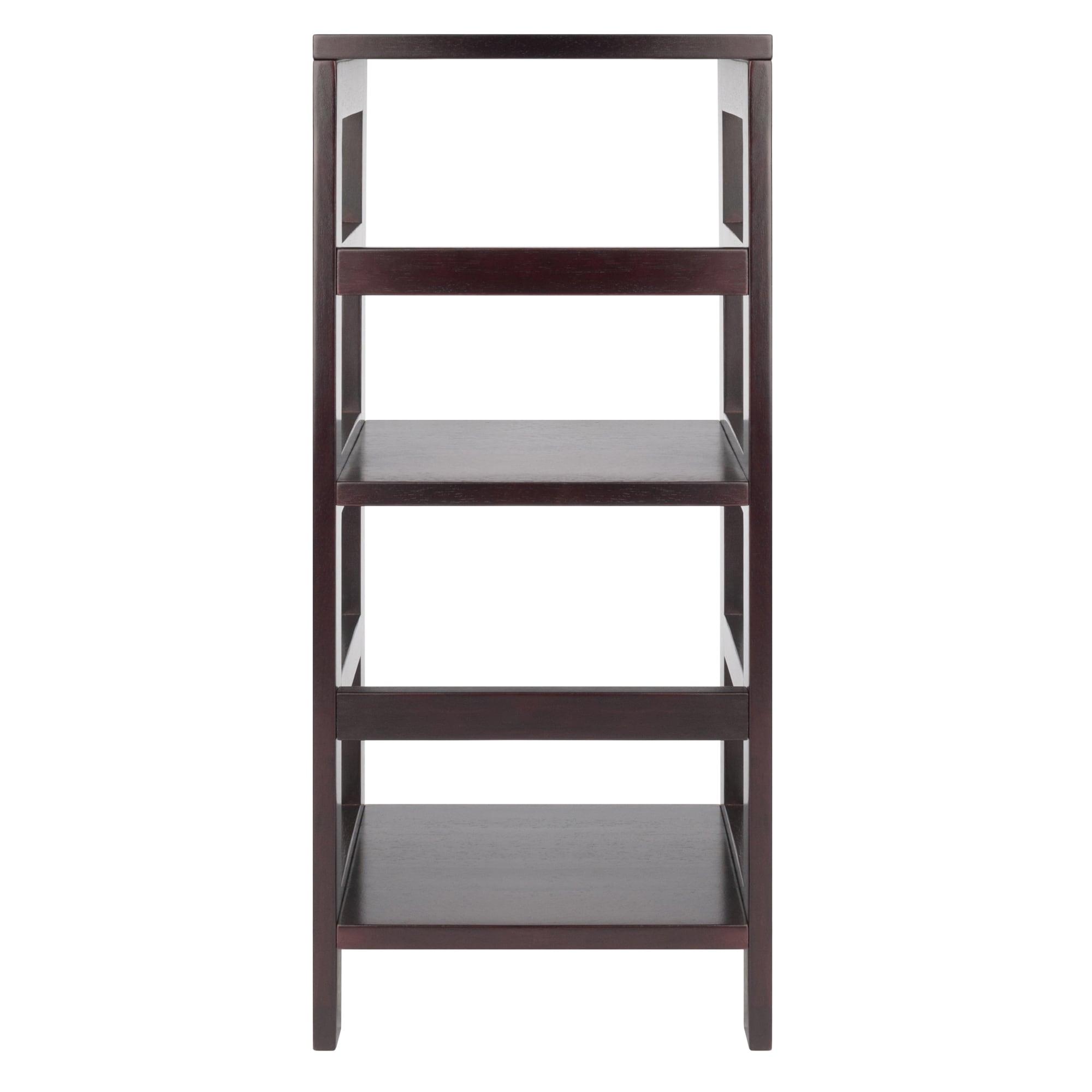 29.21" 2 Tier Leo Shelf Storage or Bookshelf Narrow Espresso Finish - Winsome: Mid-Century Modern, Wood Composite, Metal Hardware