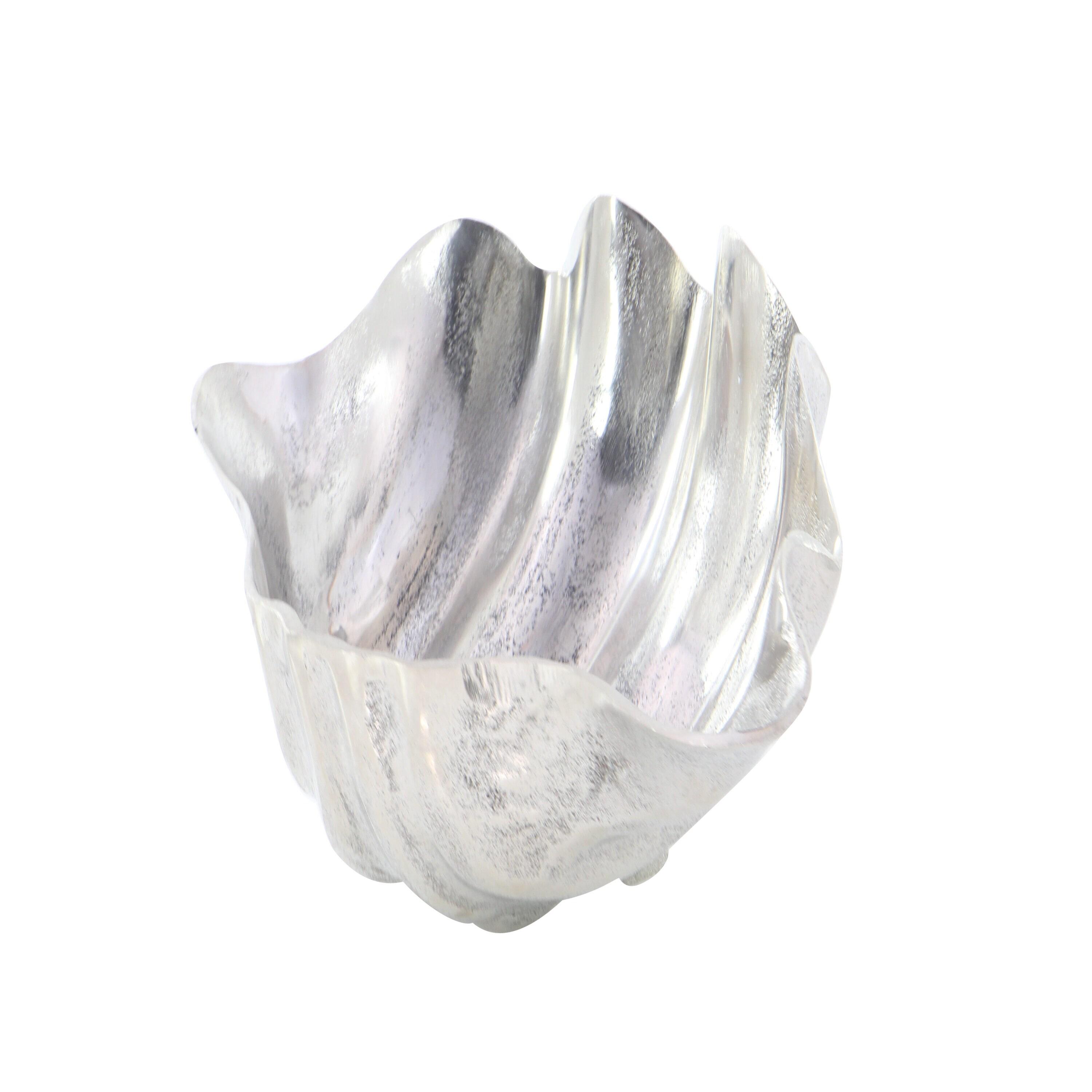 Shuman Aluminum Metal Shell Silver Decorative Bowl