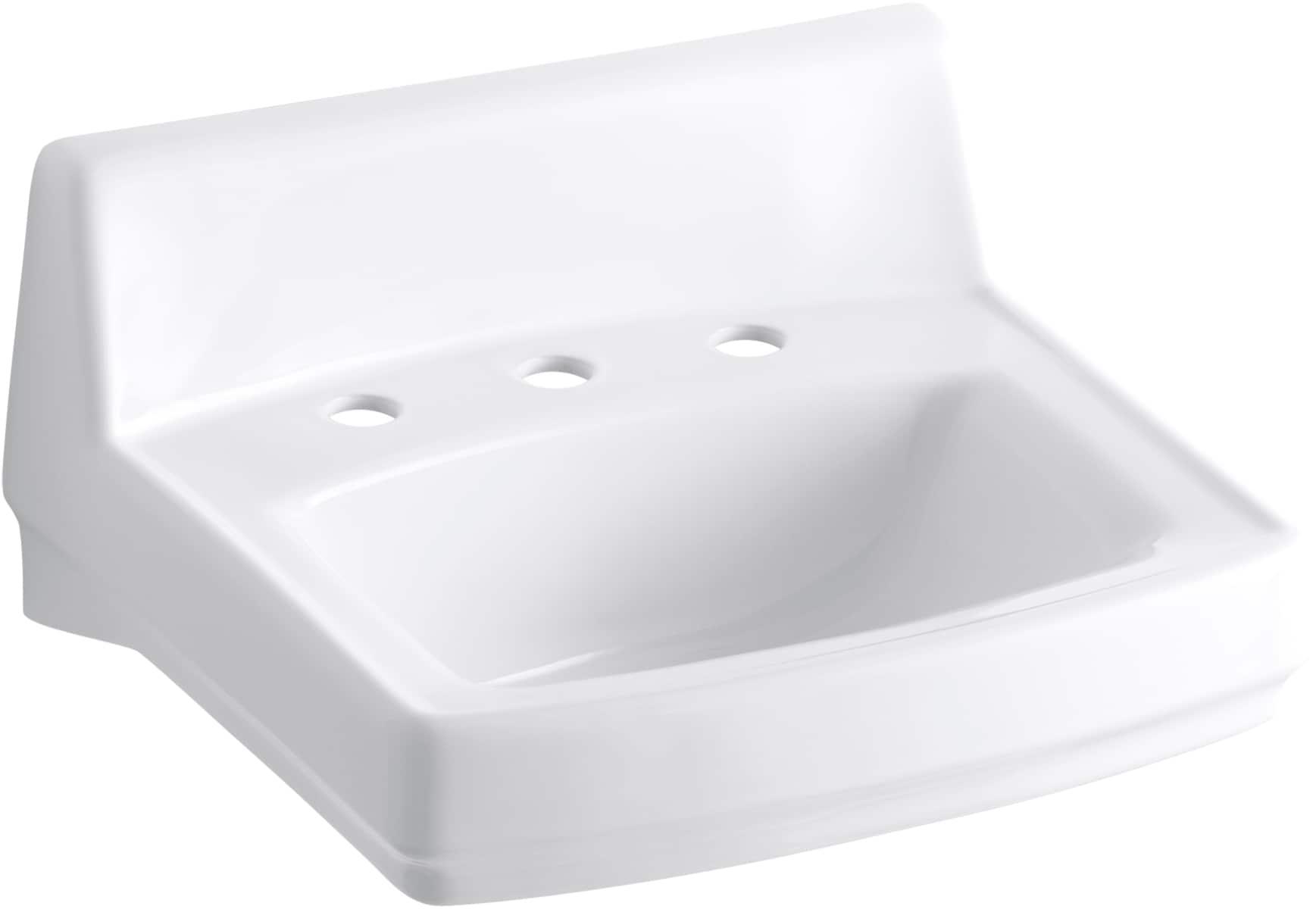Greenwich Vitreous China Rectangular Wall Mount Bathroom Sink with Overflow