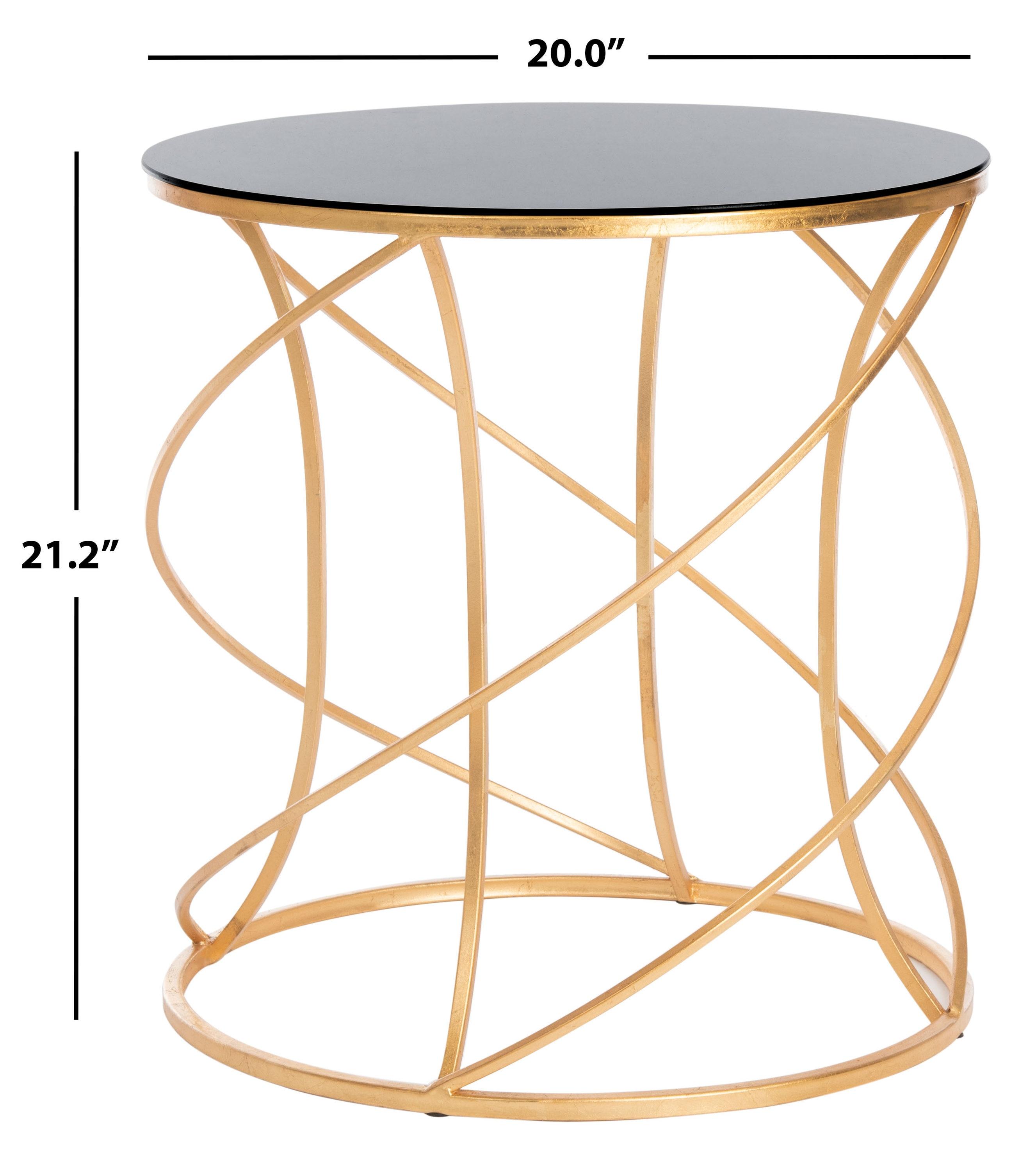 Cagney Accent Table - Gold/Black Glass - Safavieh.