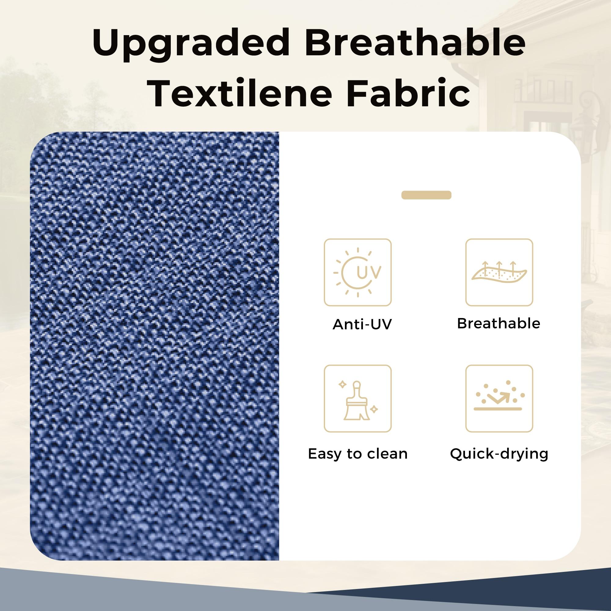 QSHIMY Patio Dining Chair Set of 2 Outdoor Swivel Dining Chairs High Back Armchairs,All Weather Outdoor Chair with Textilene Mesh Fabric & Black Metal Frame for Outdoor Lawn Garden Poolside (Blue)