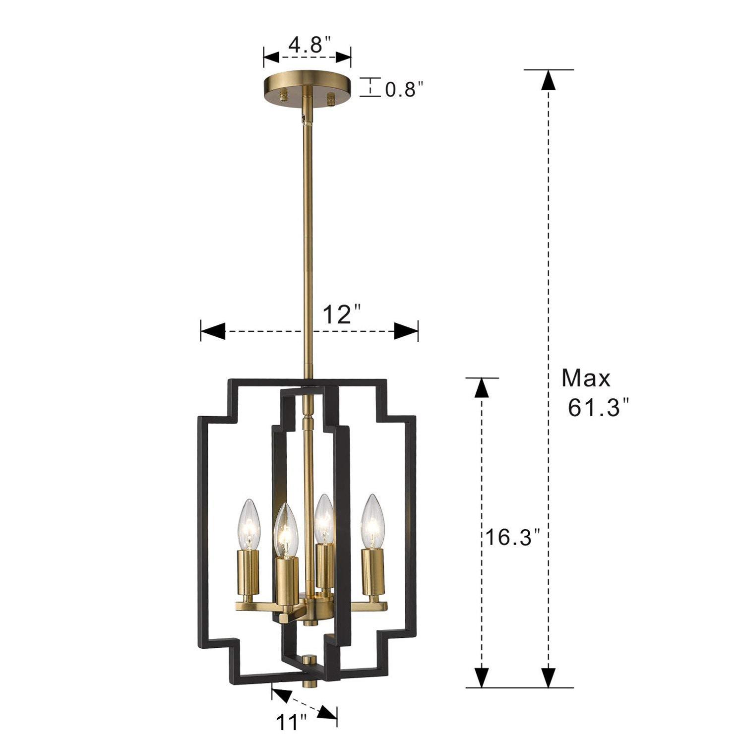 LTMATE JAZAVA 4 -Light Black and Gold Industrial Lantern Medium Hanging Pendant light