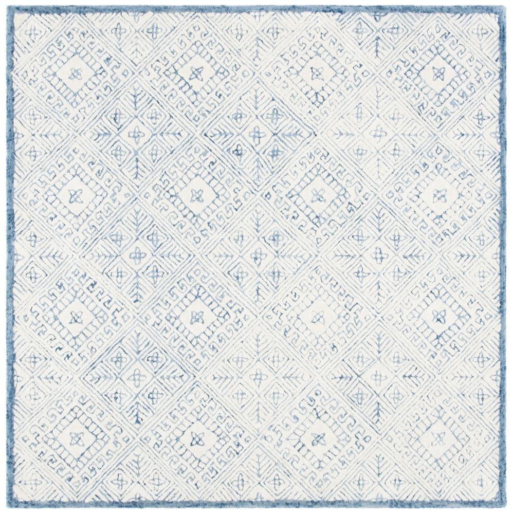 Glamour GLM660 Hand Tufted Area Rug - Blue/Ivory - 6'x6' - Safavieh.