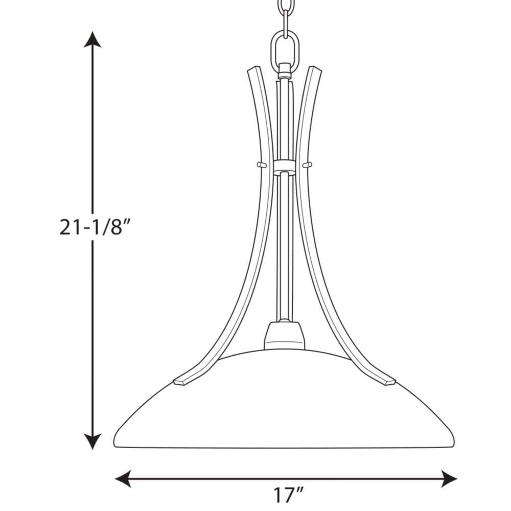 Progress Lighting Wisten 1-Light Pendant, Brushed Nickel, Etched Glass Shade Collection