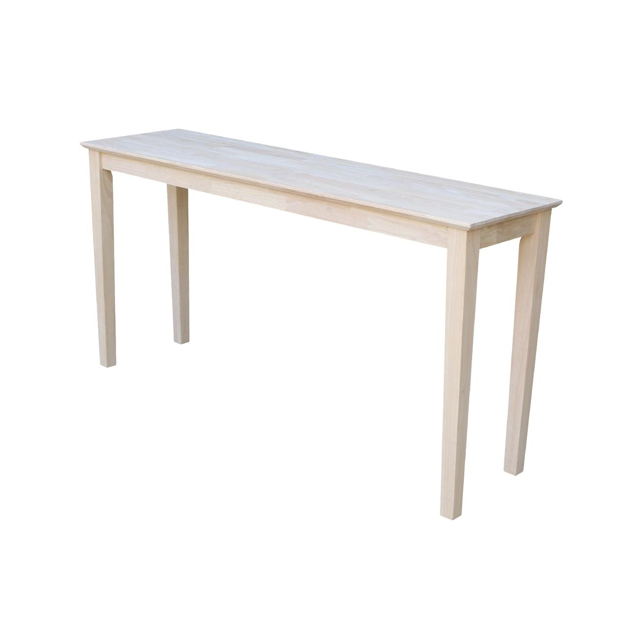 International Concepts 60" Shaker Table Unfinished: Hardwood Entryway Furniture, Spot Clean