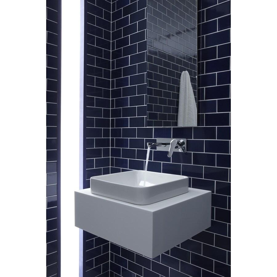 Vox® Ceramic Square Vessel Bathroom Sink with Overflow