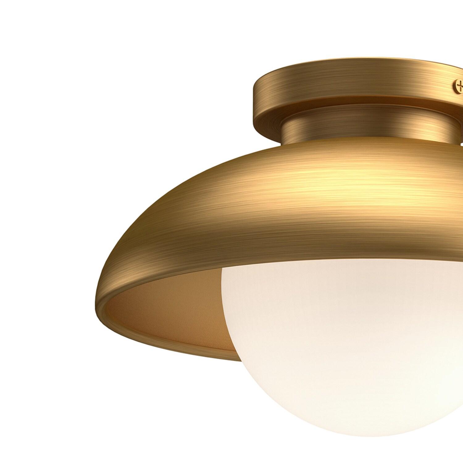 Rubio 16'' Aged Gold and Matte Black Mid-Century Flush Mount