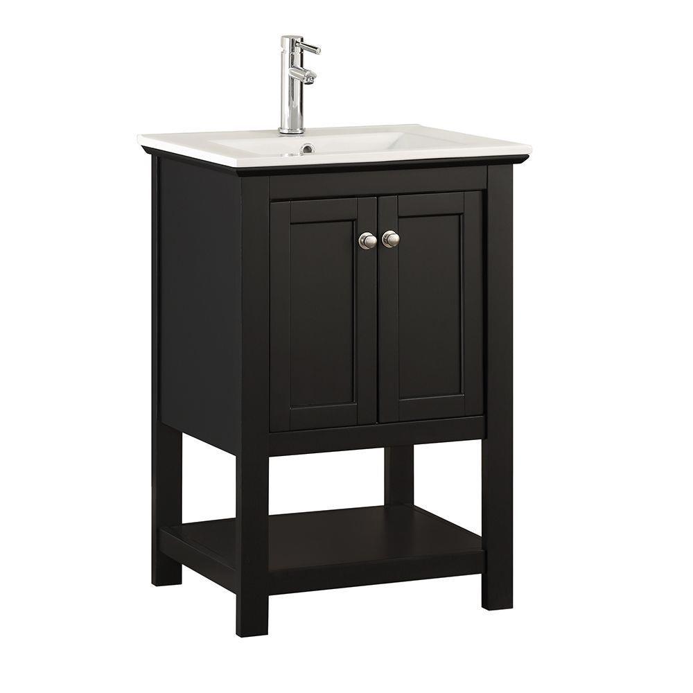 Manchester 24" Freestanding Single Sink Bathroom Vanity with Integrated Sink (Faucet Not Included)