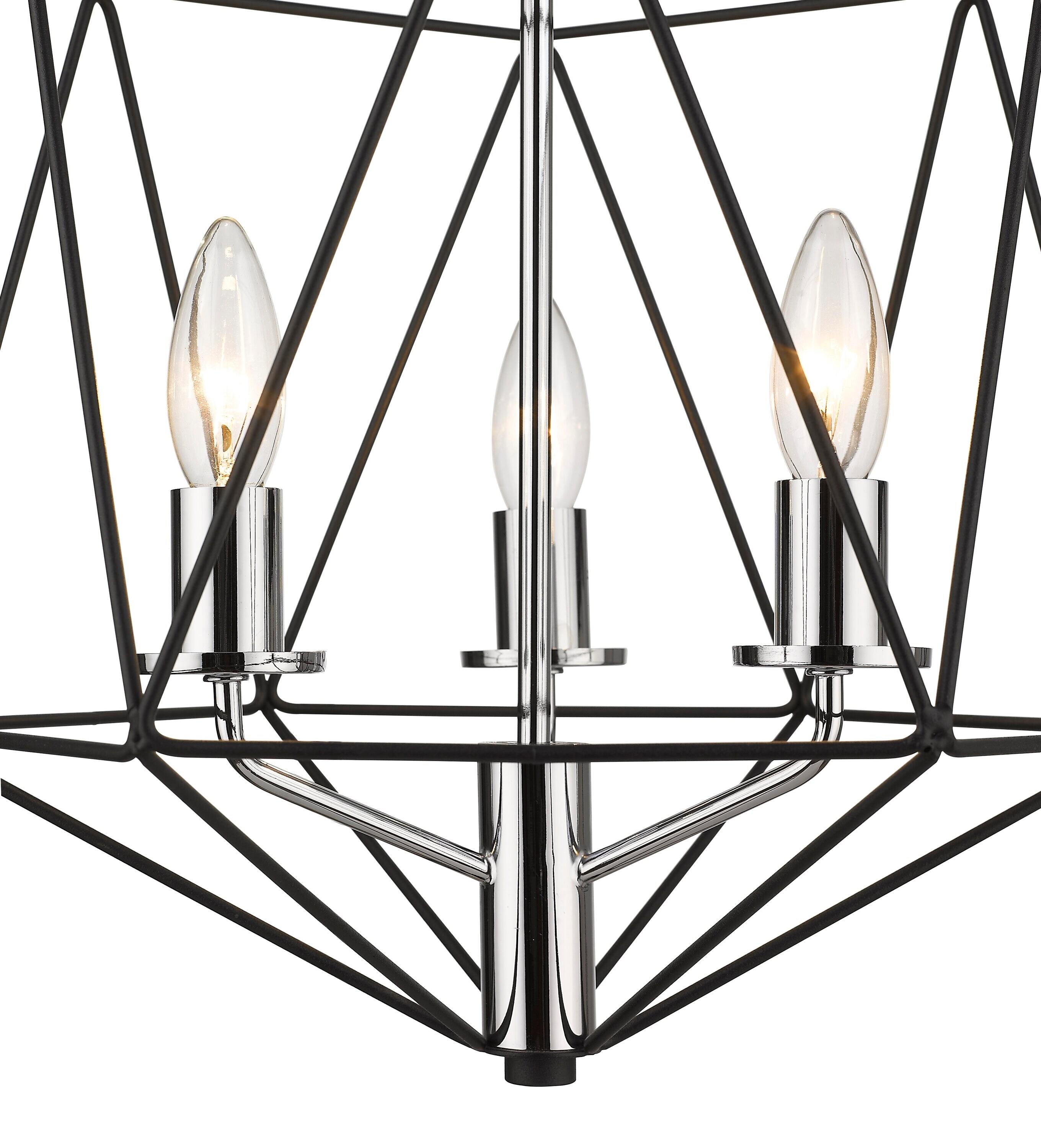 Z-Lite Geo 5 - Light Chandelier in  Matte Black/Chrome
