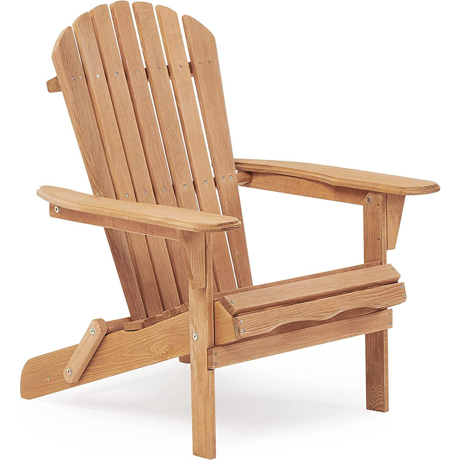 CLEARANCE! Wooden Outdoor Folding Adirondack Chair Set of 2 Wood Lounge Patio Chair for Garden,Garden, Lawn, Backyard, Deck, Pool Side, Fire Pit,Half Assembled,