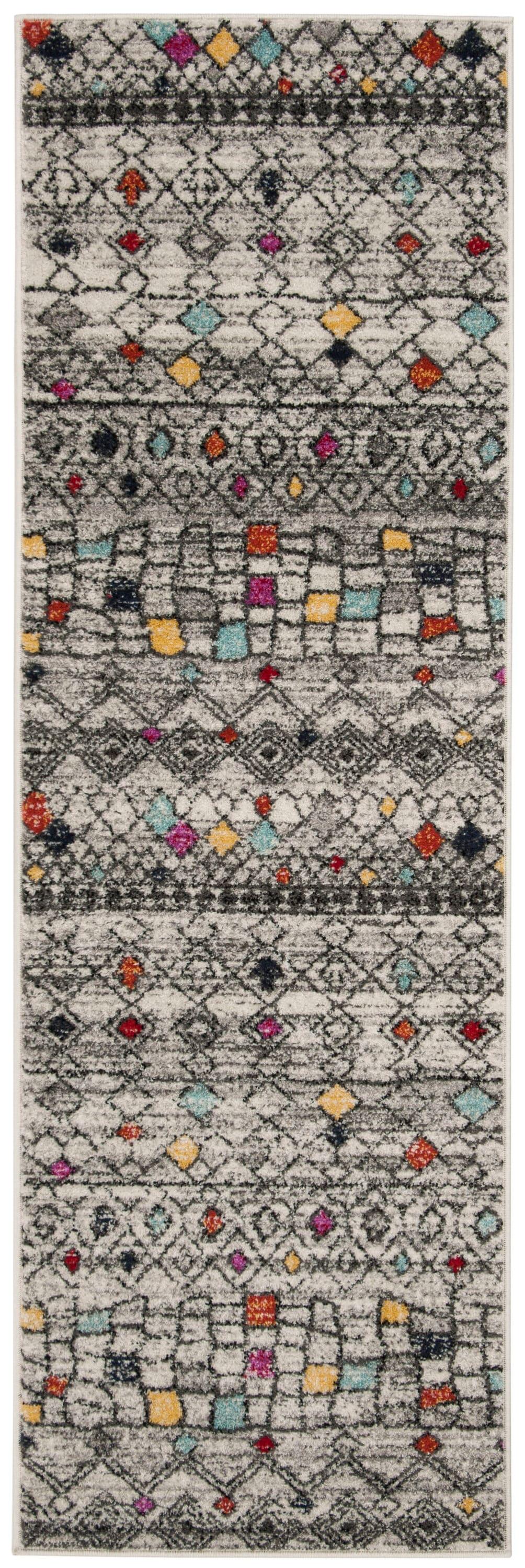 Adirondack ADR204 Power Loomed Runner Rug - Light Grey/Fuchsia - 2'6"x6' - Safavieh.