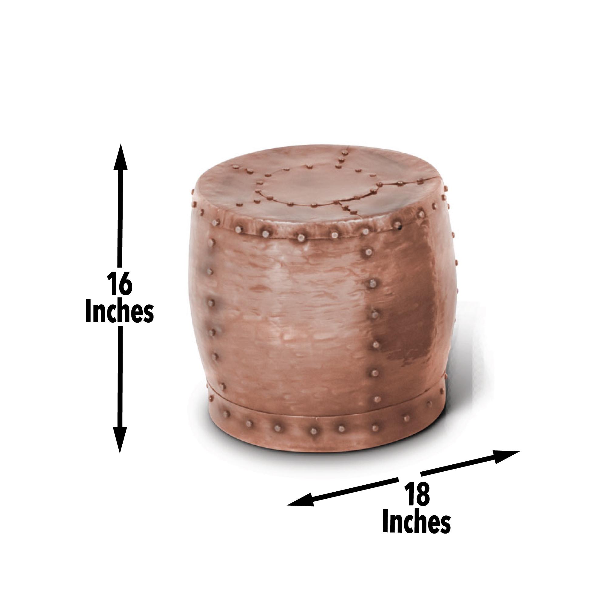 Steve Silver Cooper 16" Round Metal End Table, Antique Copper