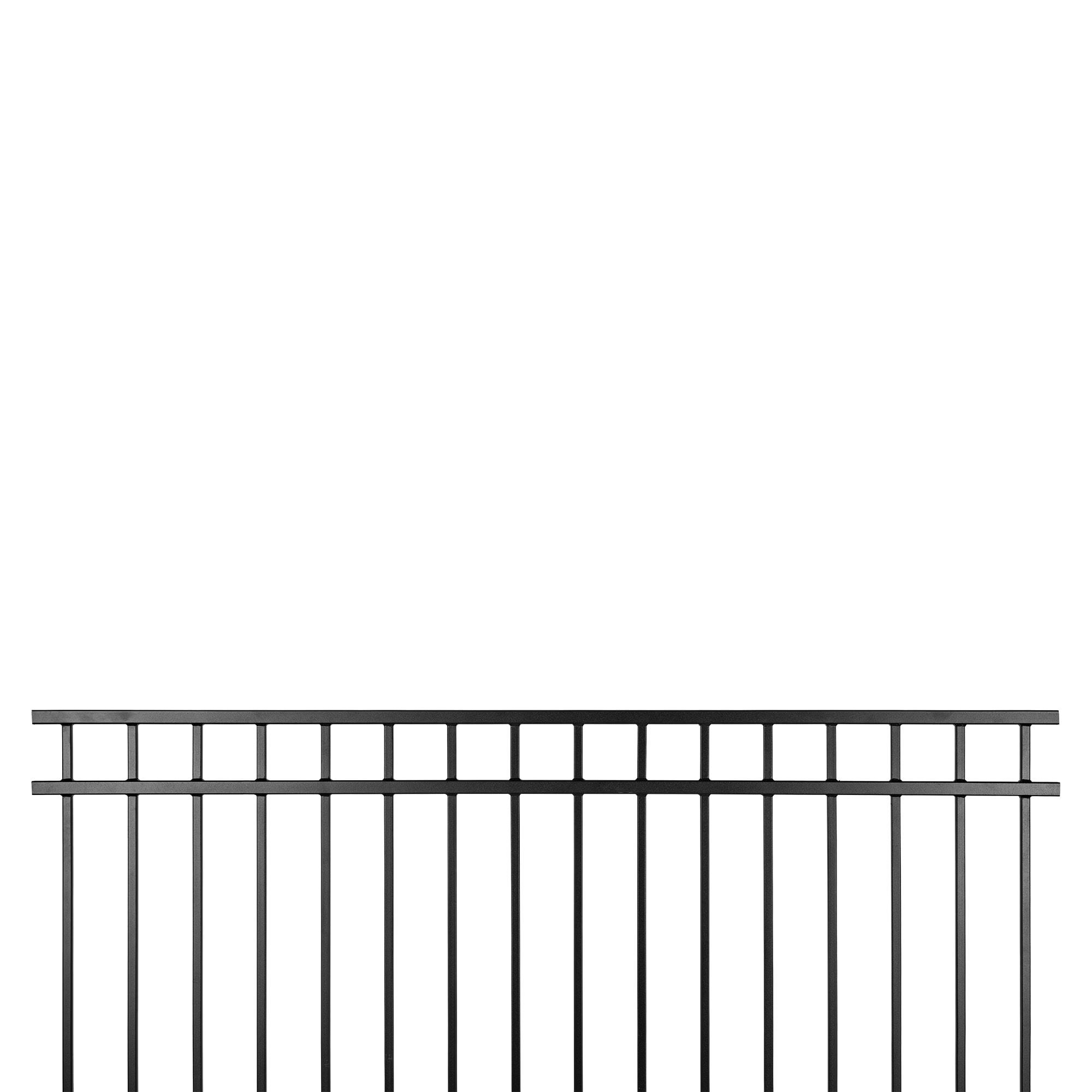 Nuvo Iron 5-ft H x 6-ft W Textured black finish Galvanized steel Containment Gate Spaced picket Fence panel