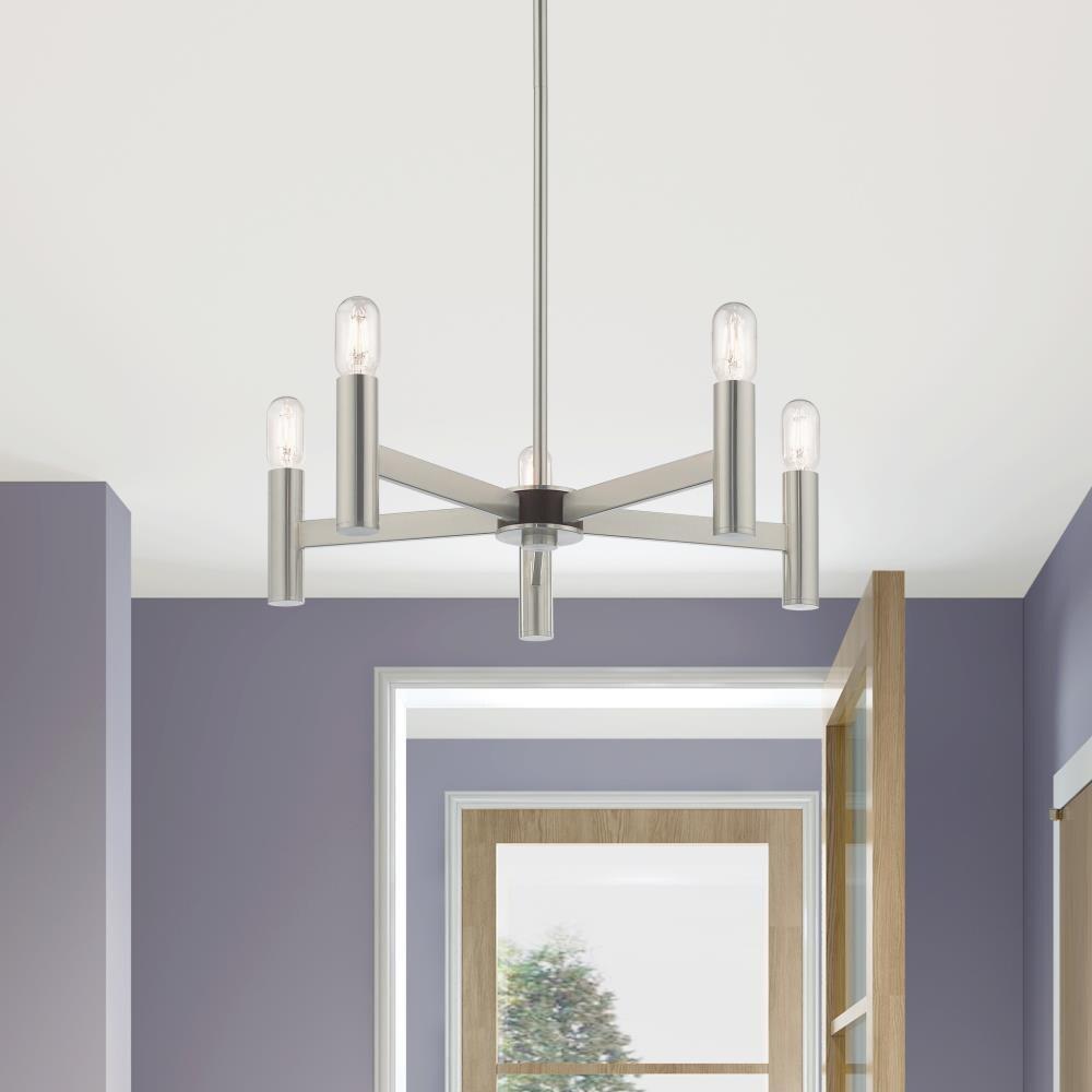 Copenhagen Industrial Chic 5-Light Brushed Nickel Chandelier