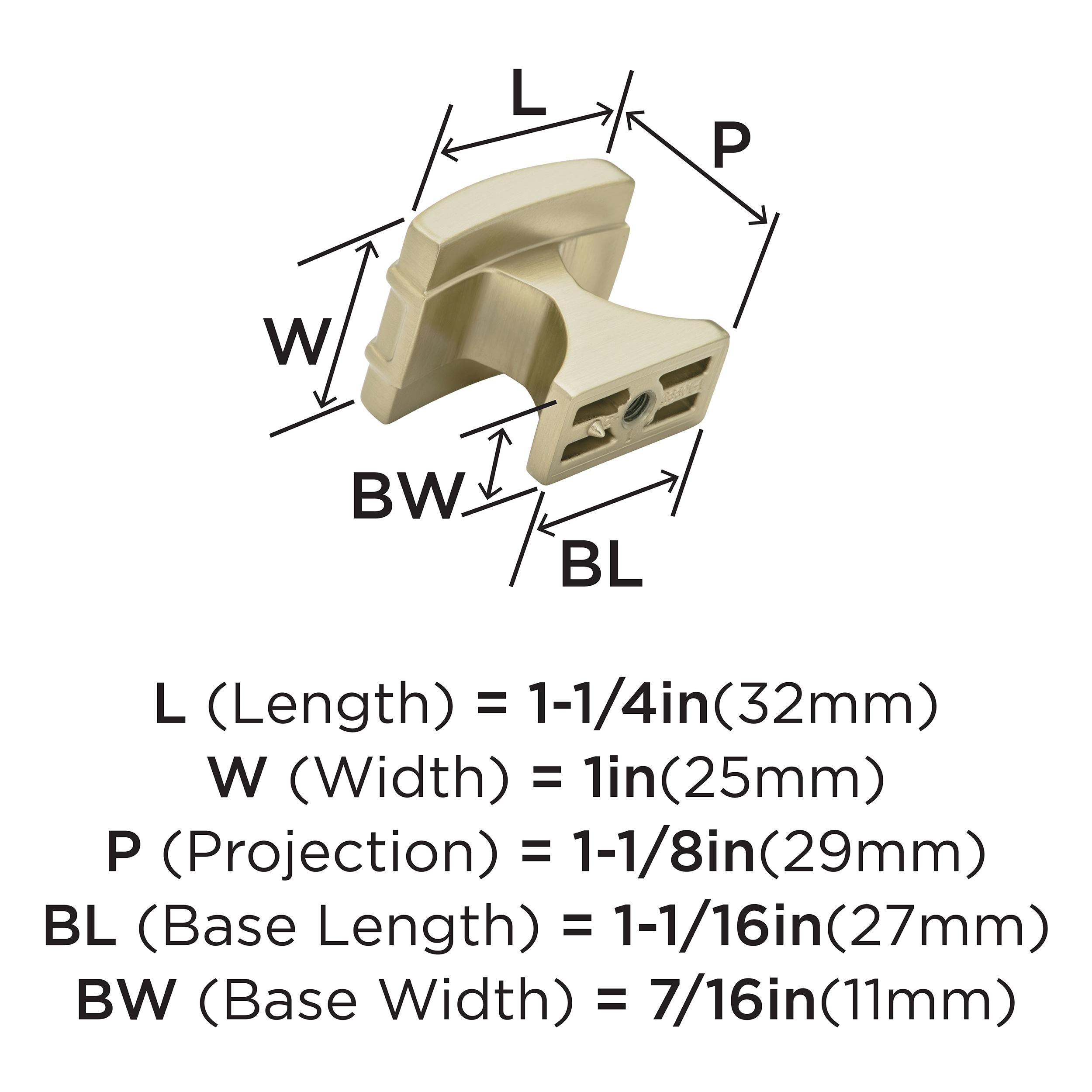 Davenport 1 3/16" Length Square Knob