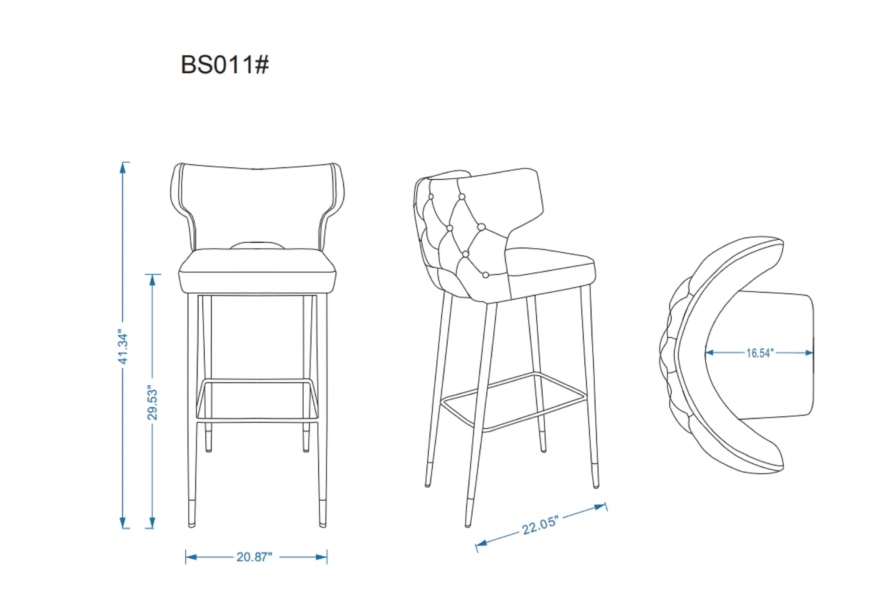 Holguin 41.34 in. Grey, Black and Gold Wooden Barstool