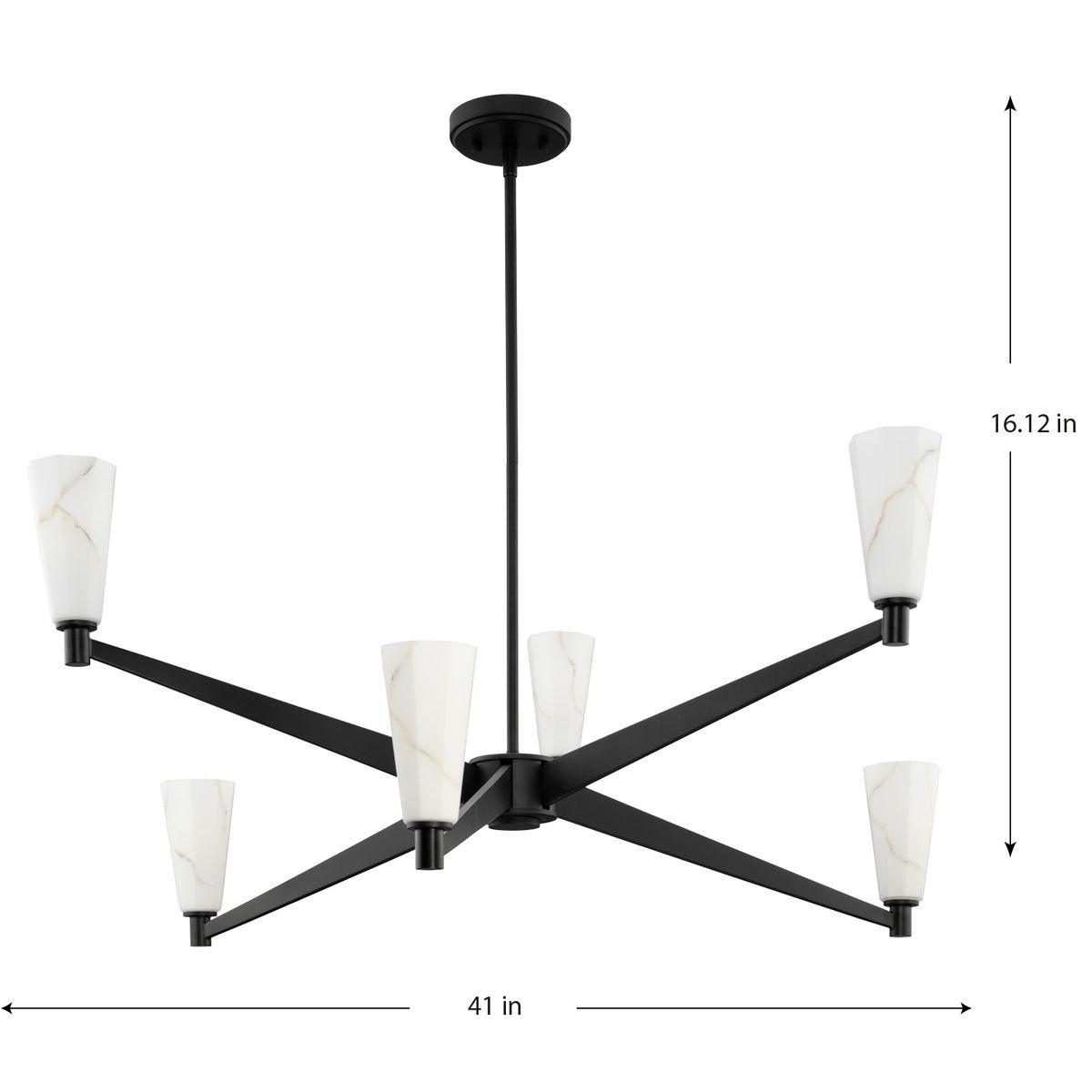 Progress Lighting Tosca 6 - Light Chandelier in  Matte Black