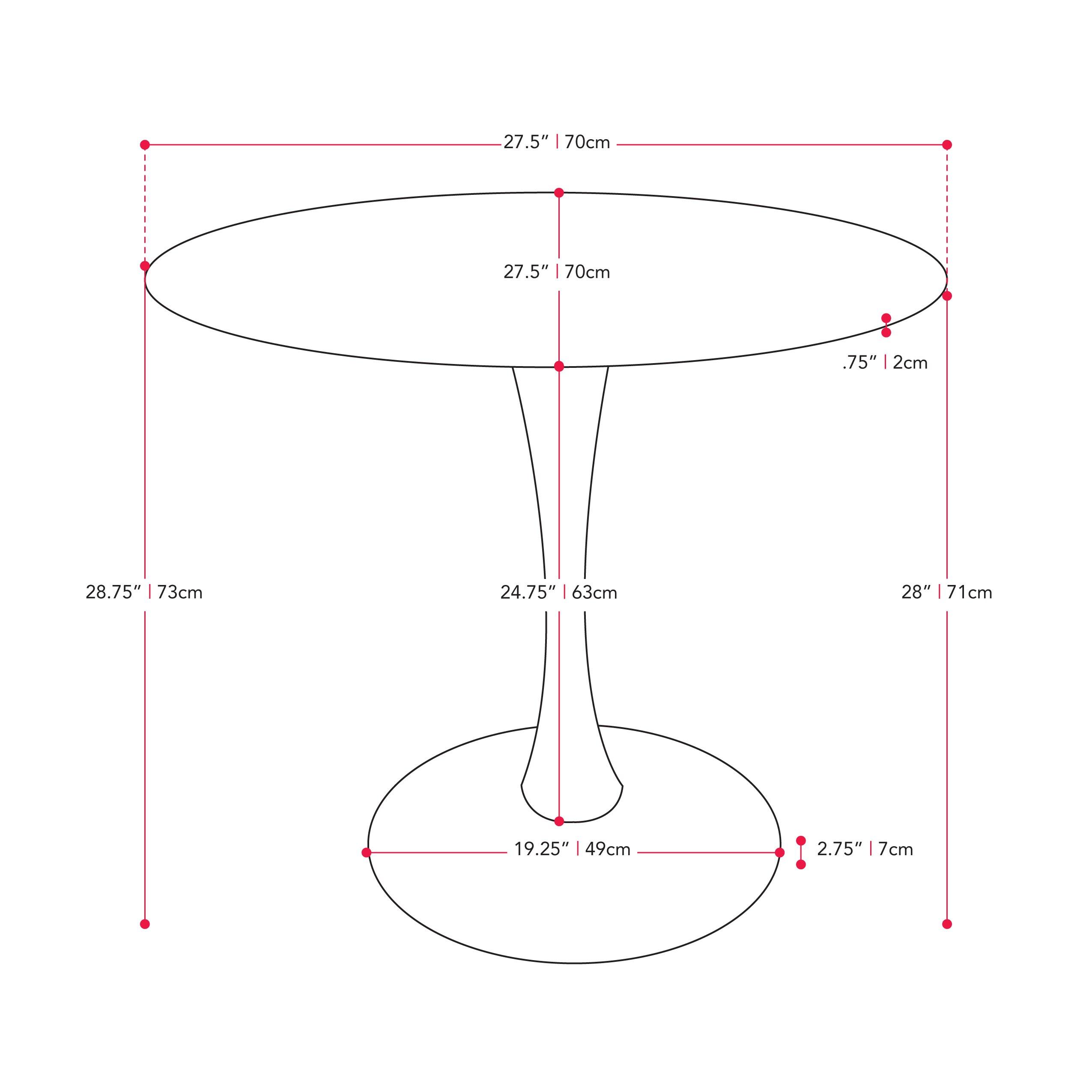 Modern Ivo Round Bistro Table Gray Marble/Gold - CorLiving: Sturdy Metal Base, Seats 4