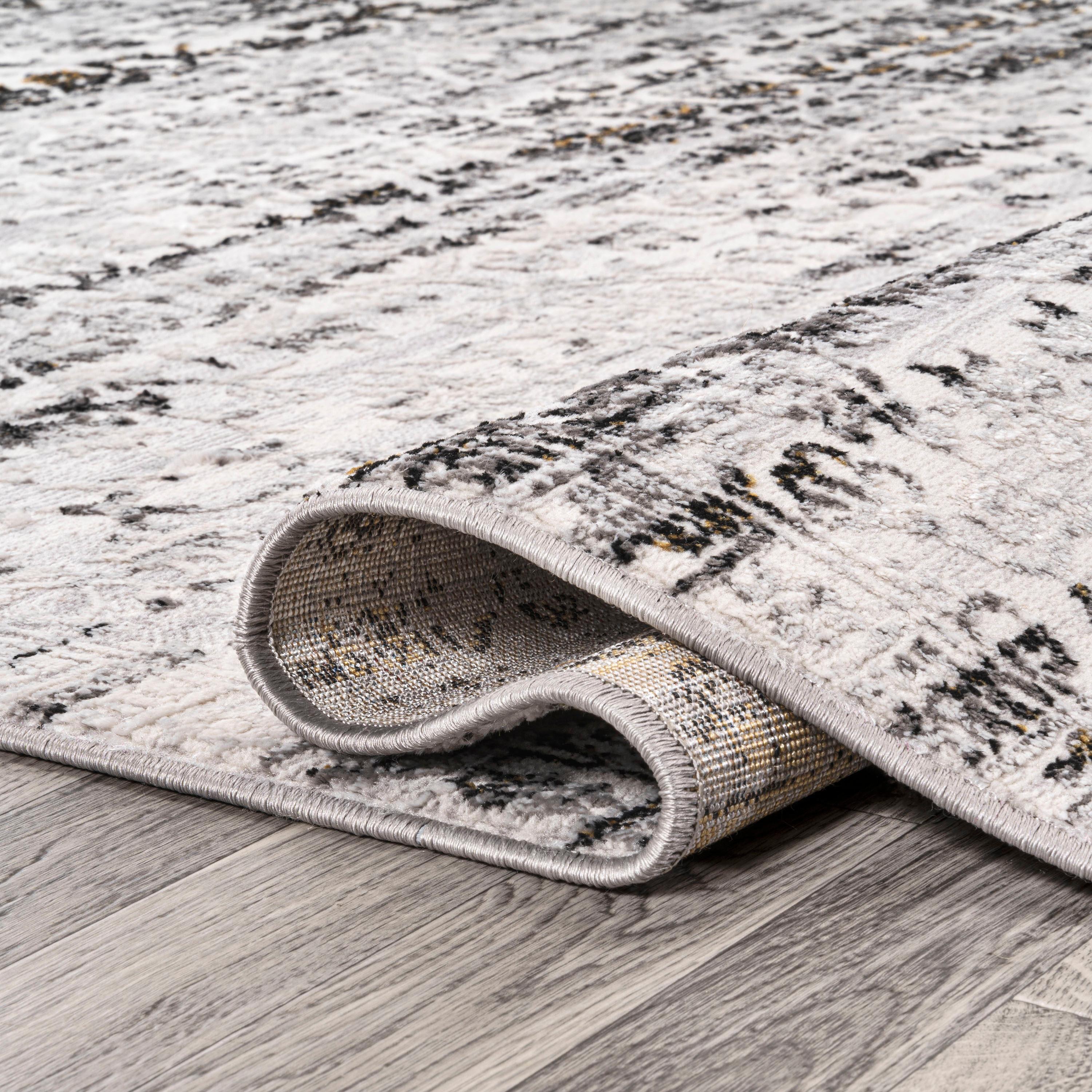JONATHAN Y Tidal Modern Strie' Ivory/Black 3 ft. x 5 ft. Area Rug