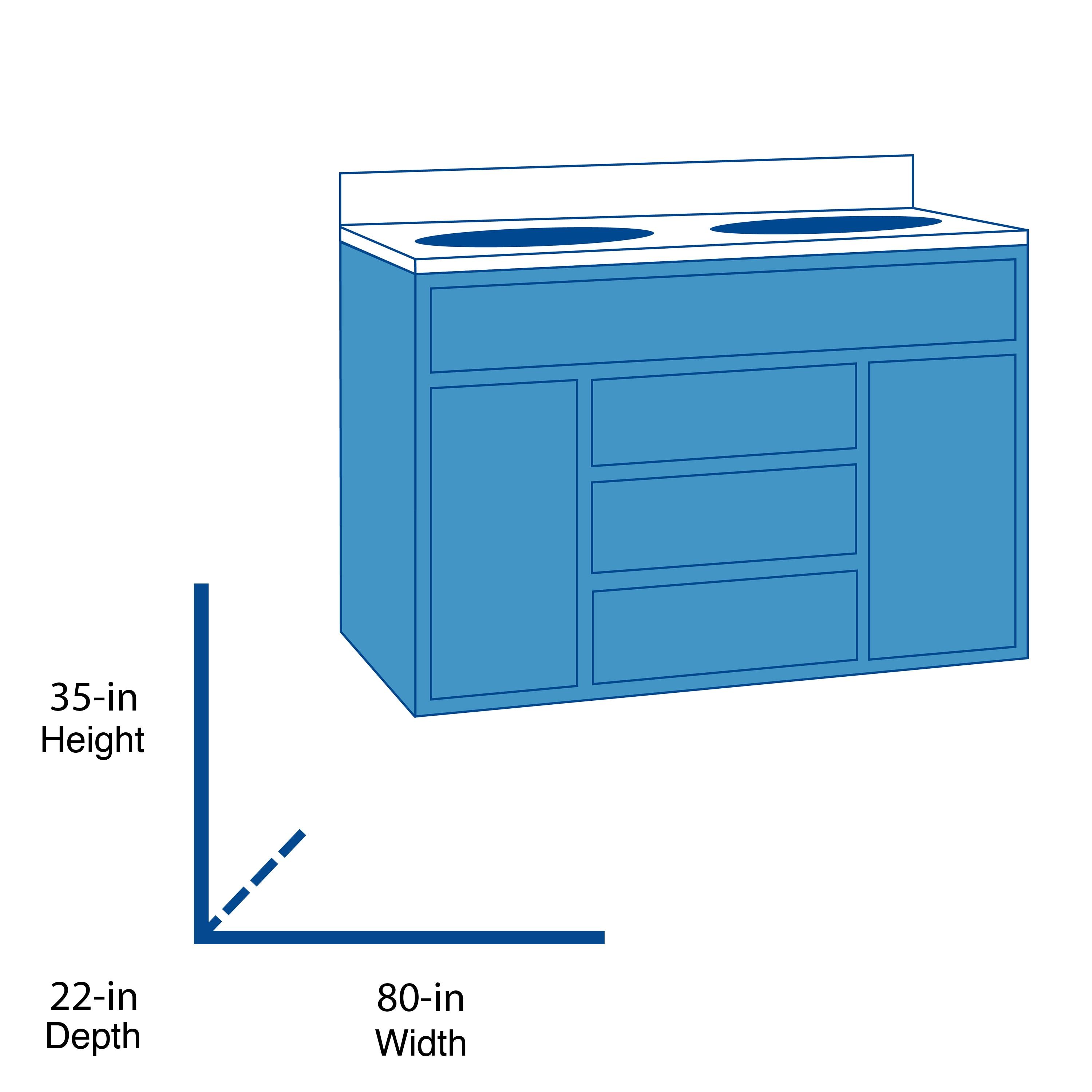 Deborah 80'' Double Bathroom Vanity with Marble Top
