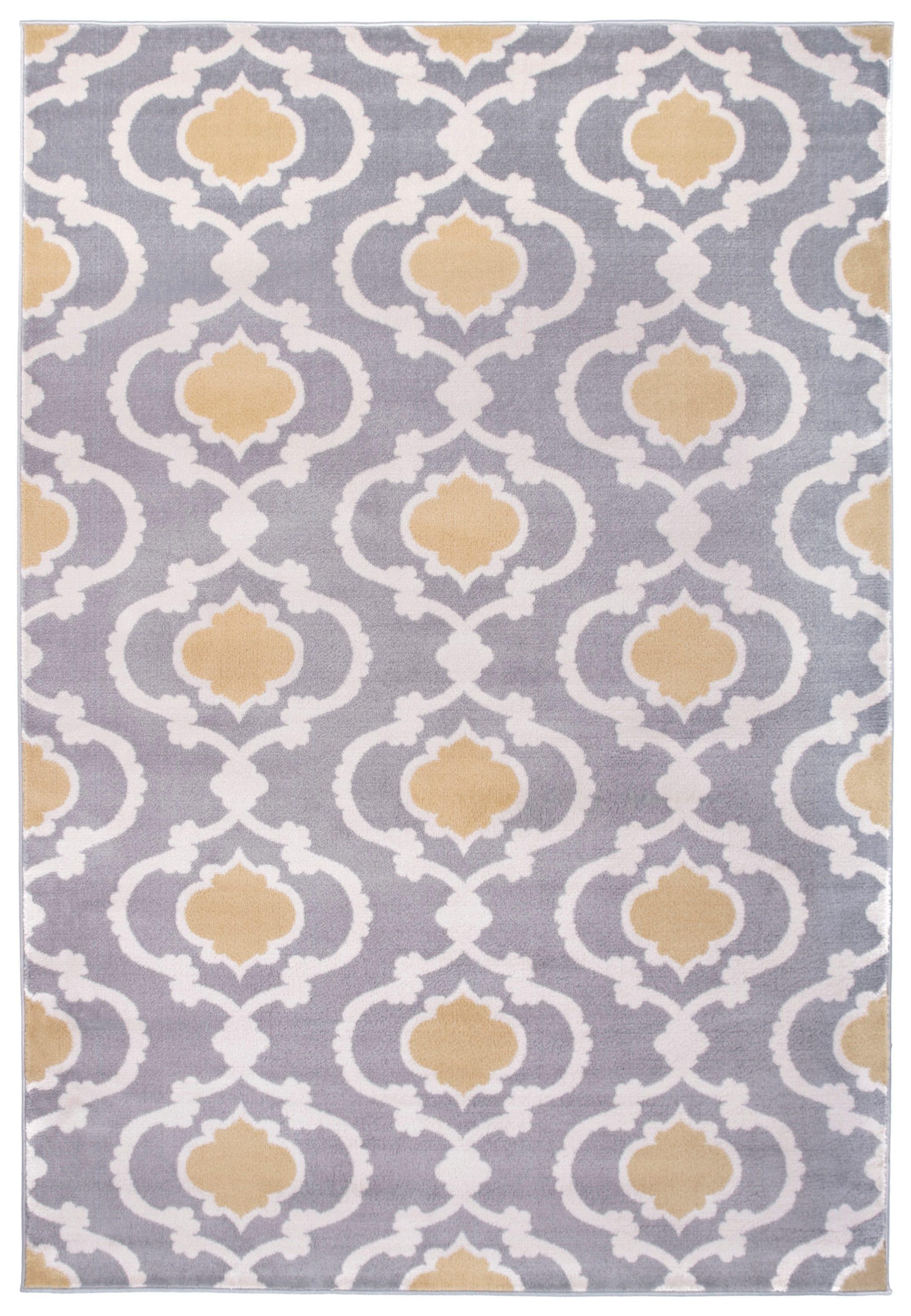 World Rug Gallery Moroccan Trellis Contemporary Area Rug - Yellow gray 7'10" x 10'2"