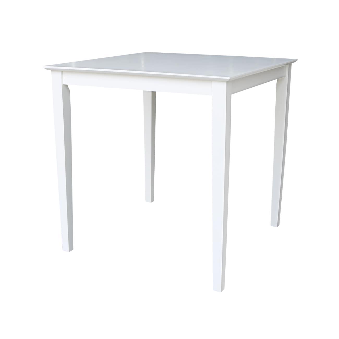 International Concepts Solid Wood 36" Square Counter Height Dining Table White: 4-Seat, Non-Extension, Wood Frame