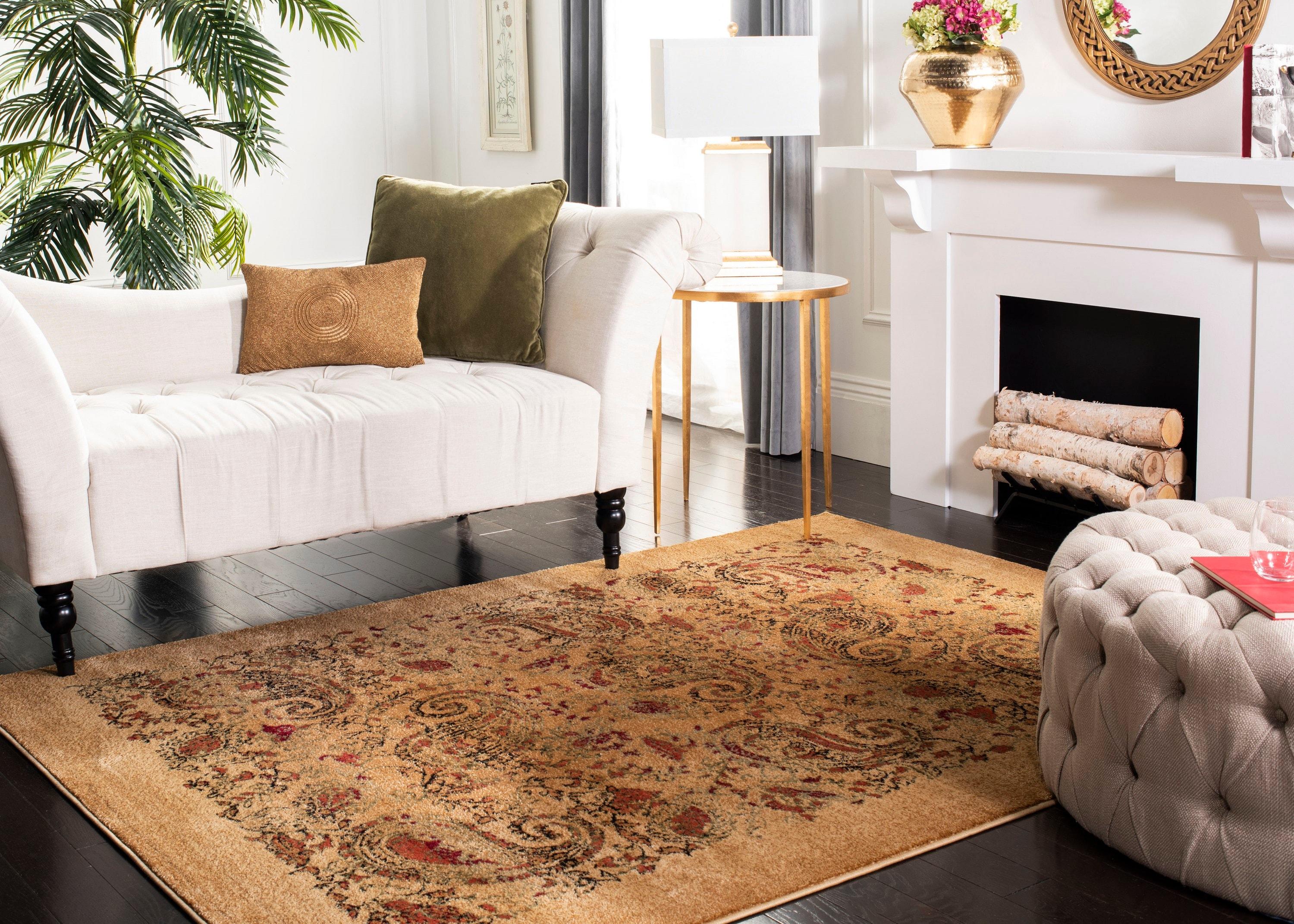SAFAVIEH Lyndhurst Julia Traditional Floral Area Rug, Beige/Multi, 10' x 14'