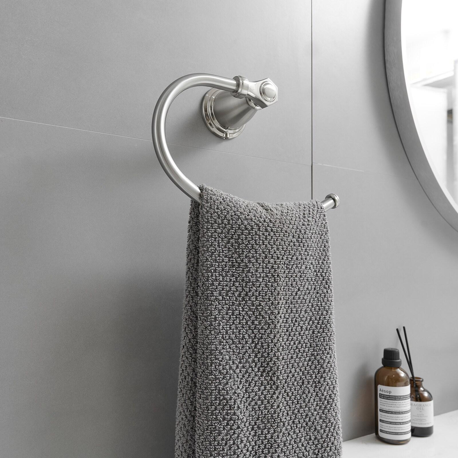 BWE 4-Piece Bath Hardware Set with Towel Bar Hand Towel Holder Toilet Paper Holder Towel Hook Square