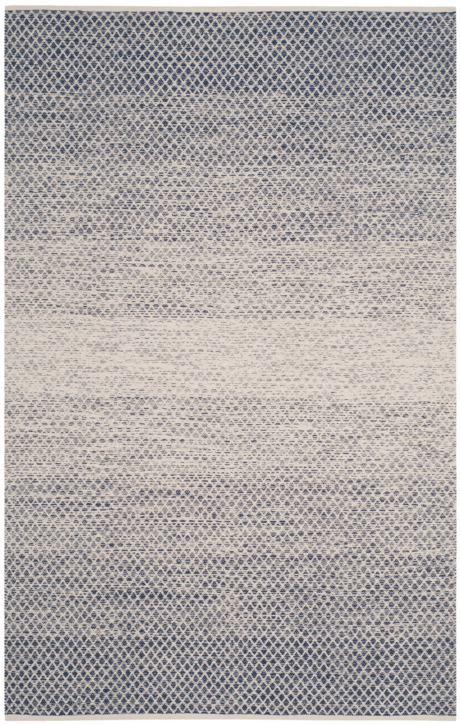 SAFAVIEH Montauk Vaughn Geometric Cotton Area Rug, Navy/Ivory, 6' x 9'
