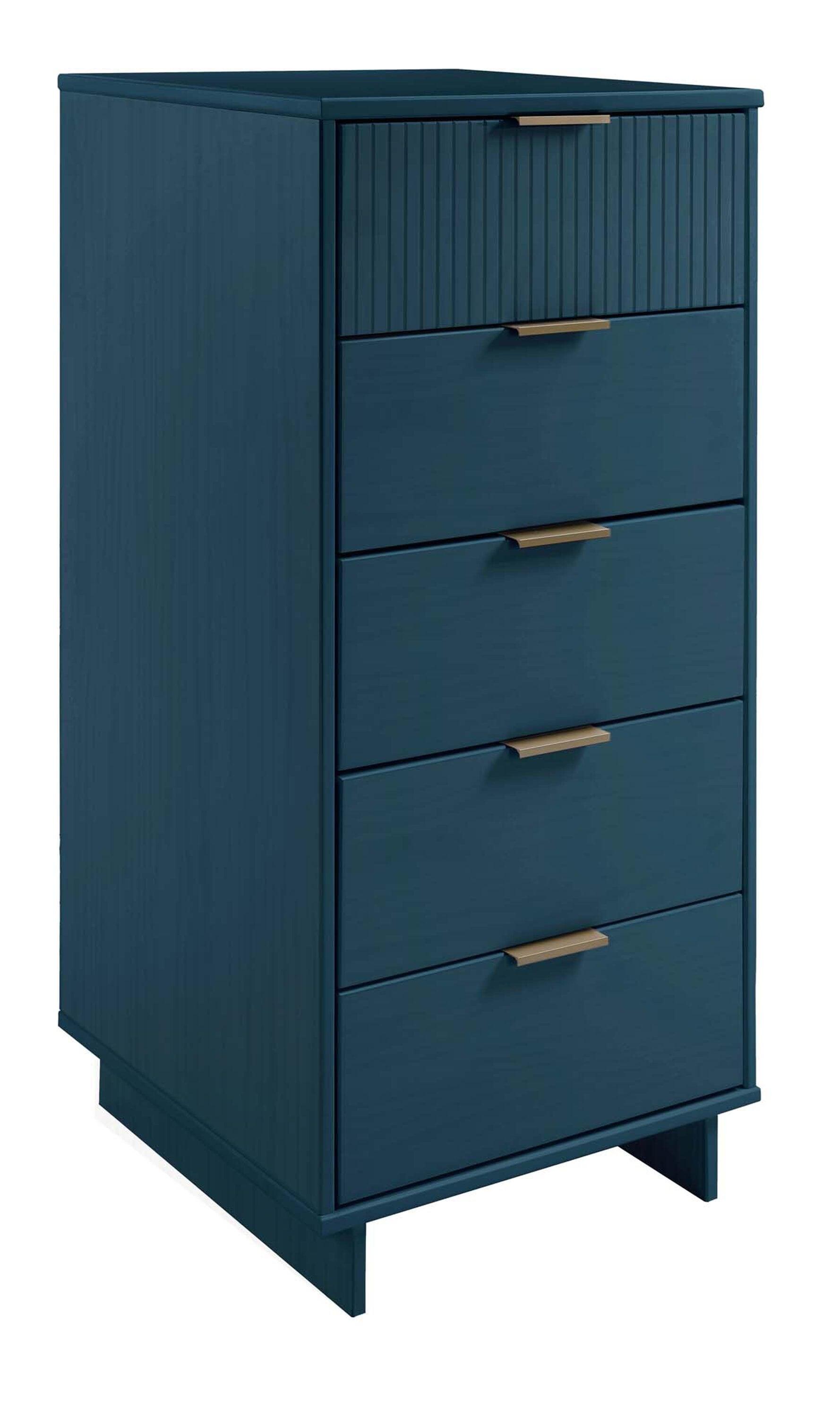 Manhattan Comfort 3pc Granville Chest with Single Dresser and Double Dresser Bedroom Set Midnight Blue: Includes Anti-Tip Hardware, Modern Style