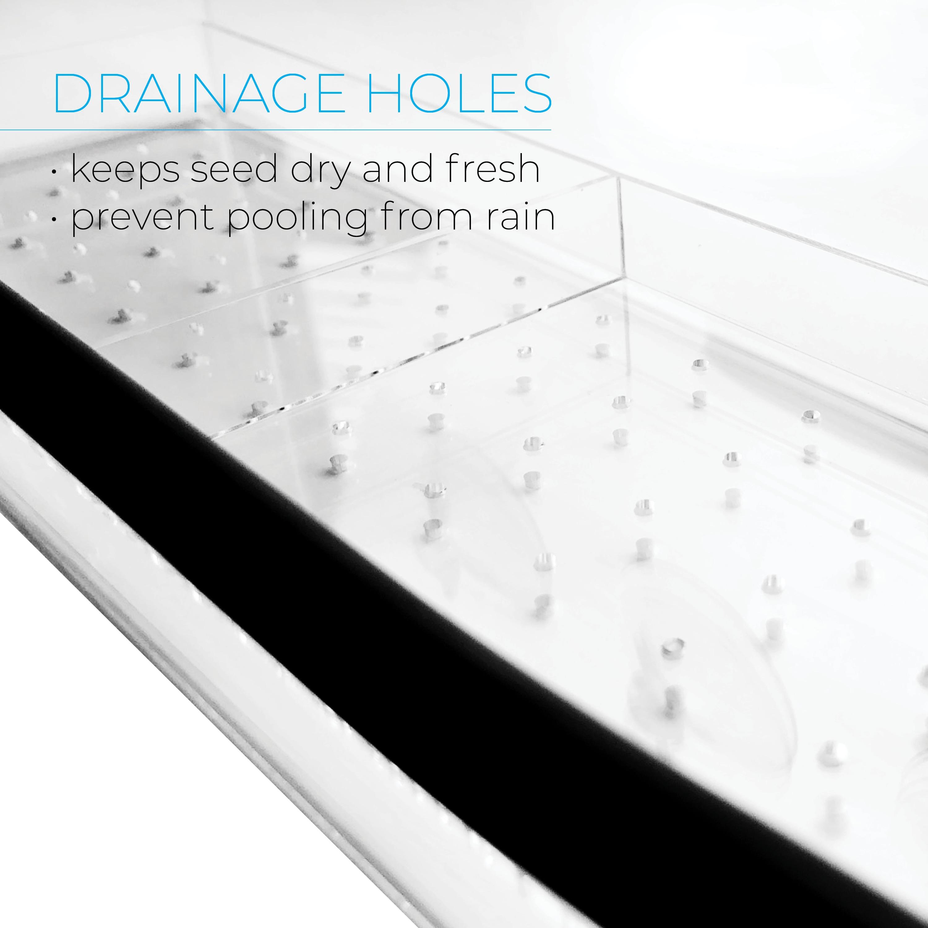 Clear Acrylic Window-Mounted Bird Feeder with Removable Seed Tray